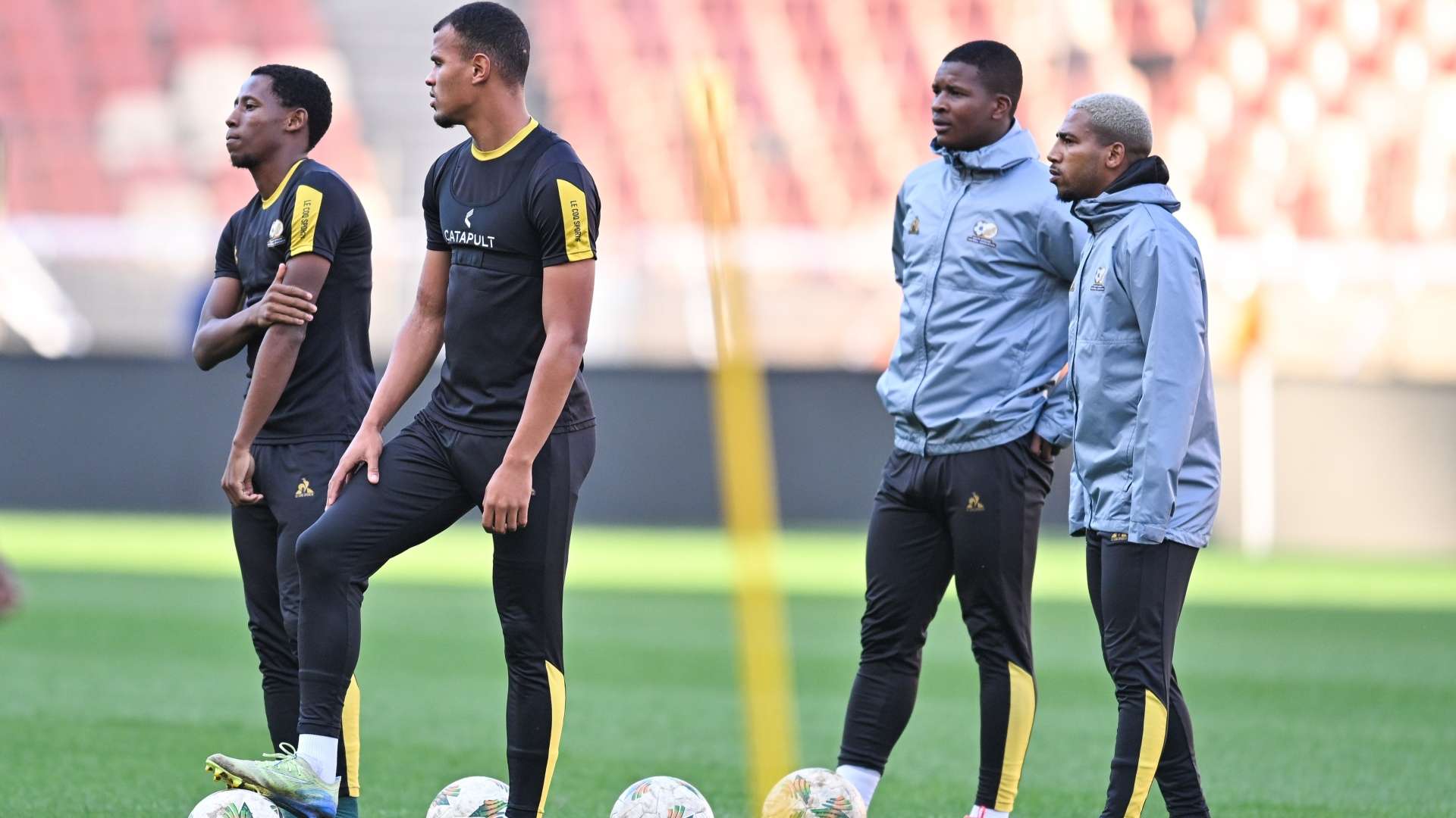 Mbekezeli Mbokazi, Tshepang Moremi, Ashley Cupido and Deano van Rooyen, Bafana Bafana