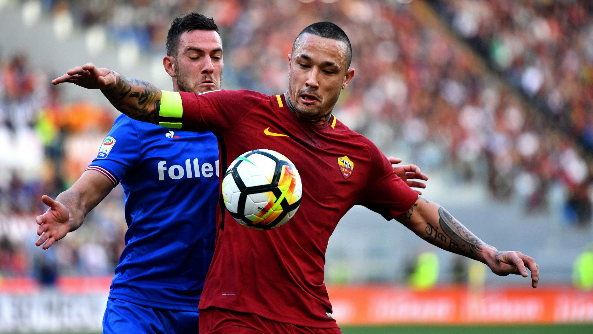 Veretout Nainggolan Roma Fiorentina