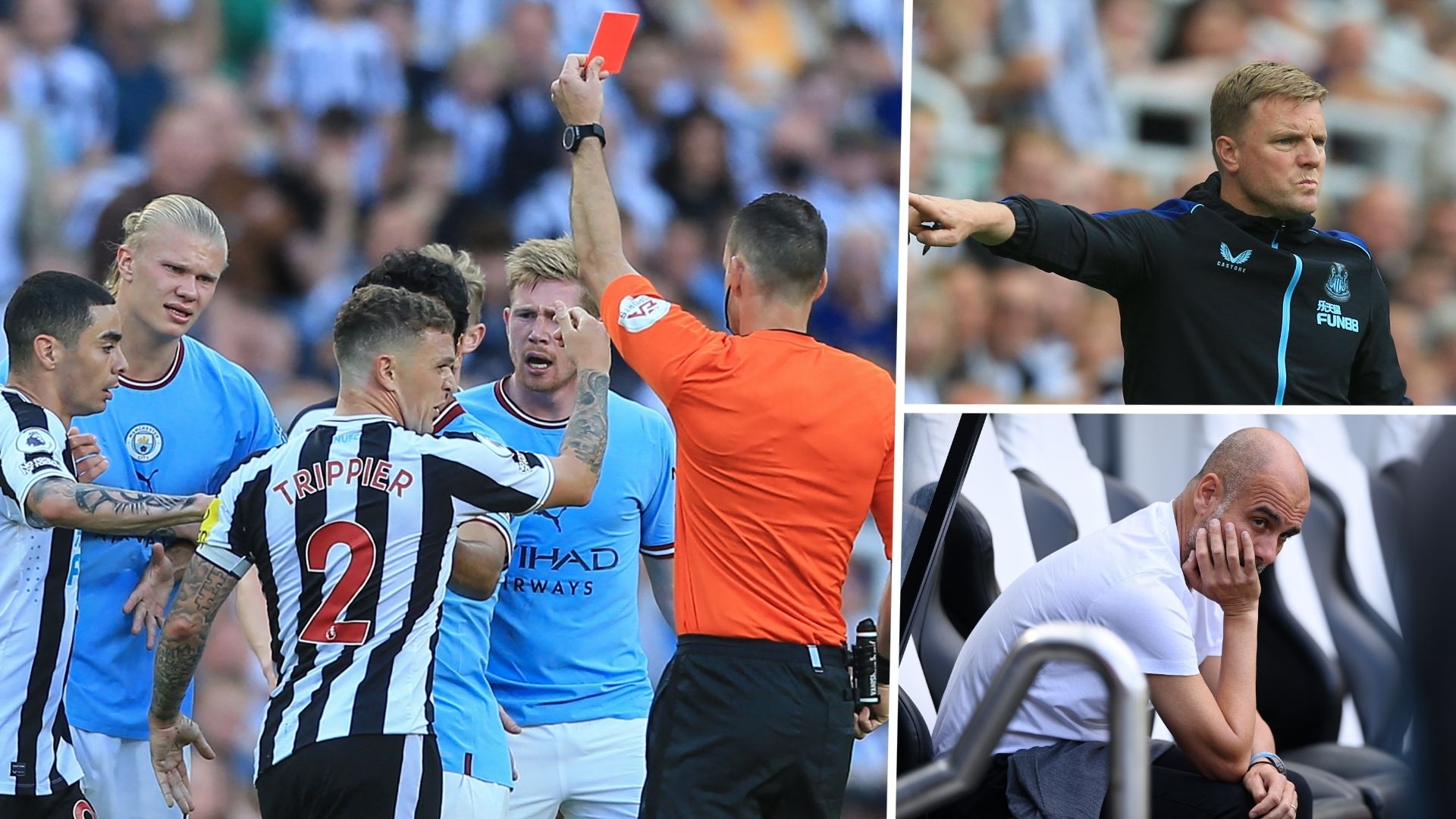 Manchester City Vs Newcastle United, Eddie Howe, Pep Guardiola GFX