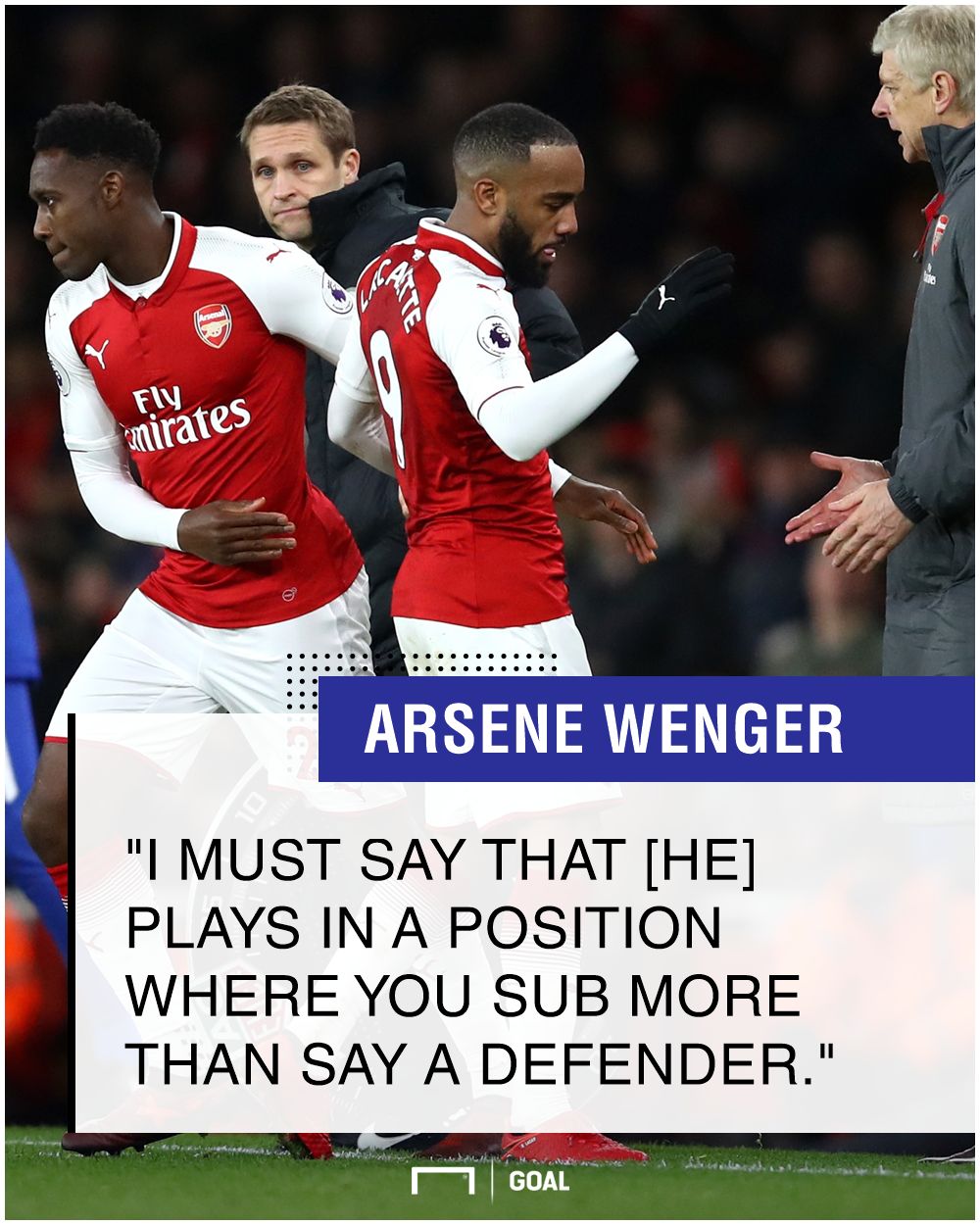 Arsene Wenger Alexandre Lacazette sub