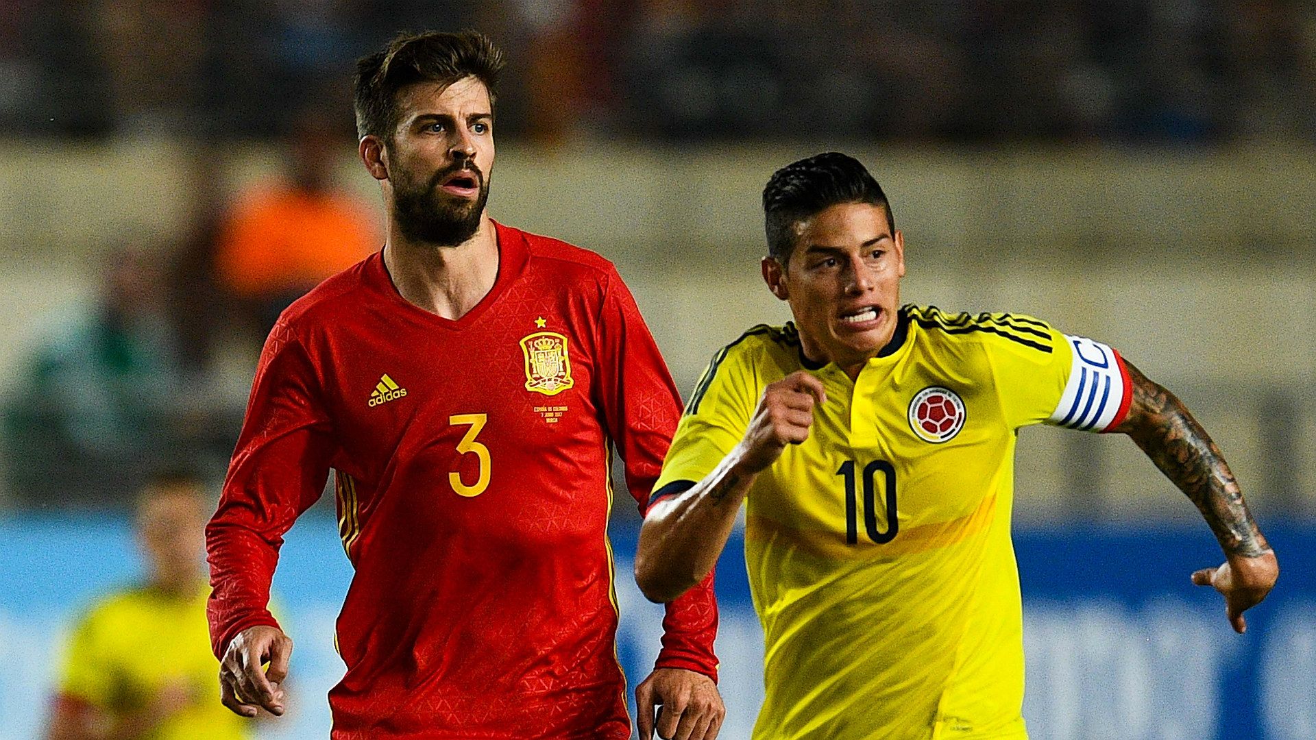 Gerard Pique James Rodriguez Spain Colombia Friendly 07062017