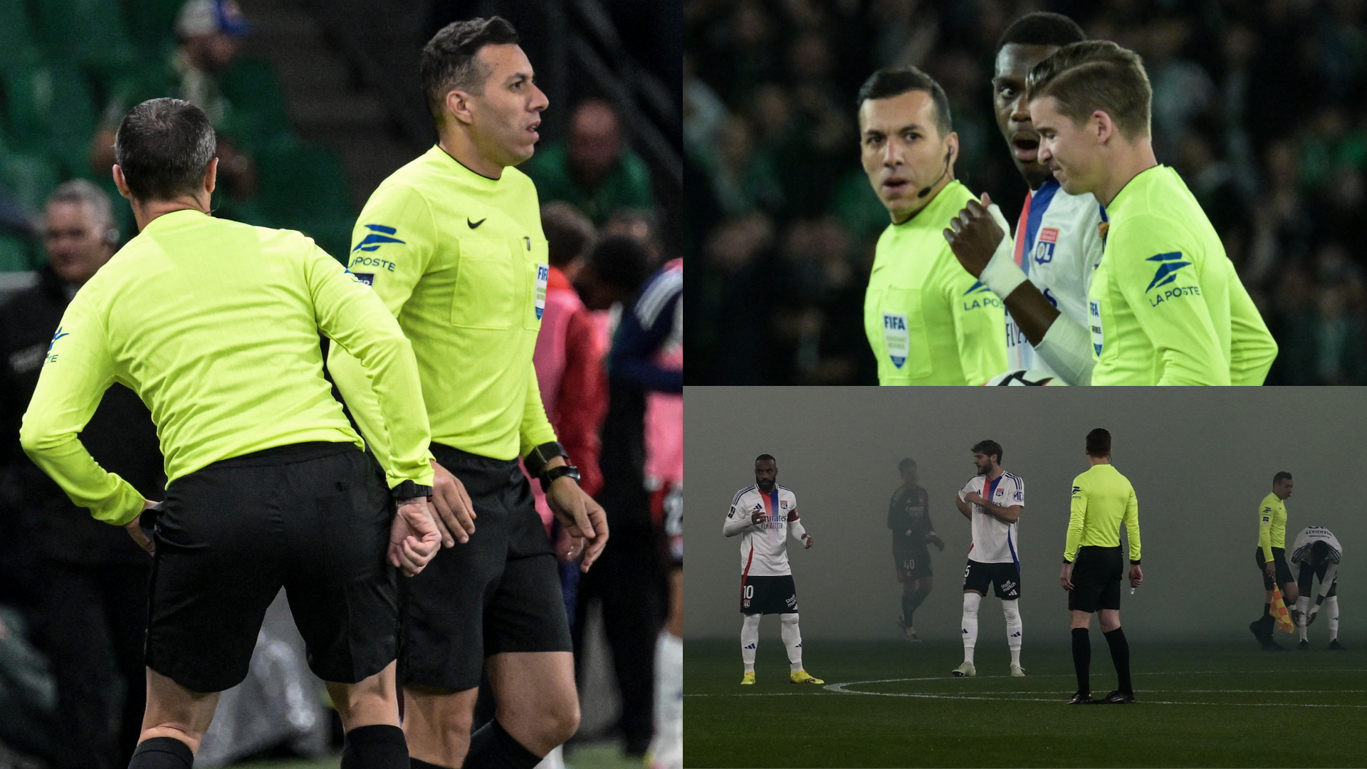 Fiery Lyon derby with Saint-Etienne suspended for 40 MINUTES as assistant referee is hit by missile thrown from stands | Goal.com UK