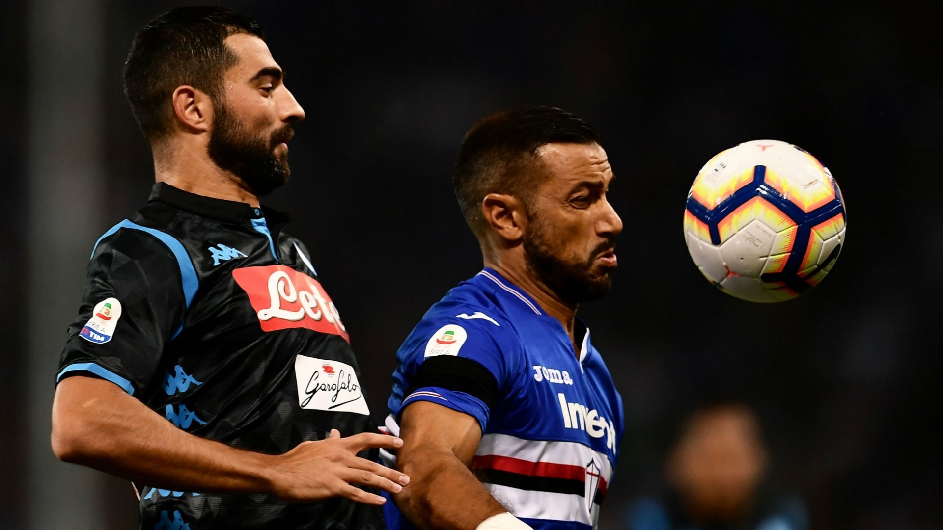 Fabio Quagliarella Raul Albiol Sampdoria Napoli Serie A