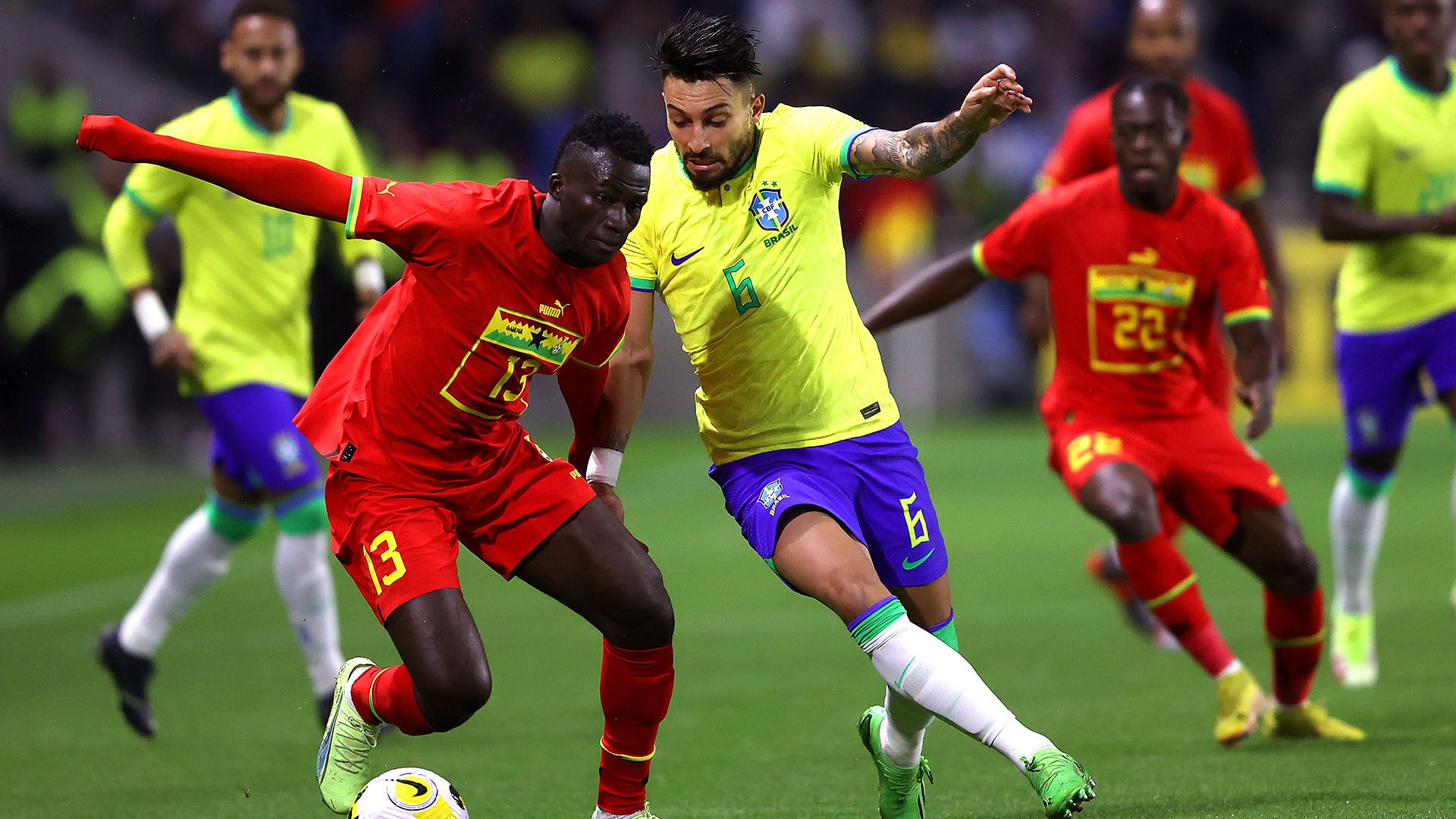 Afena-Gyan, Alex Telles, Brazil v Ghana, Friendly, 23092022
