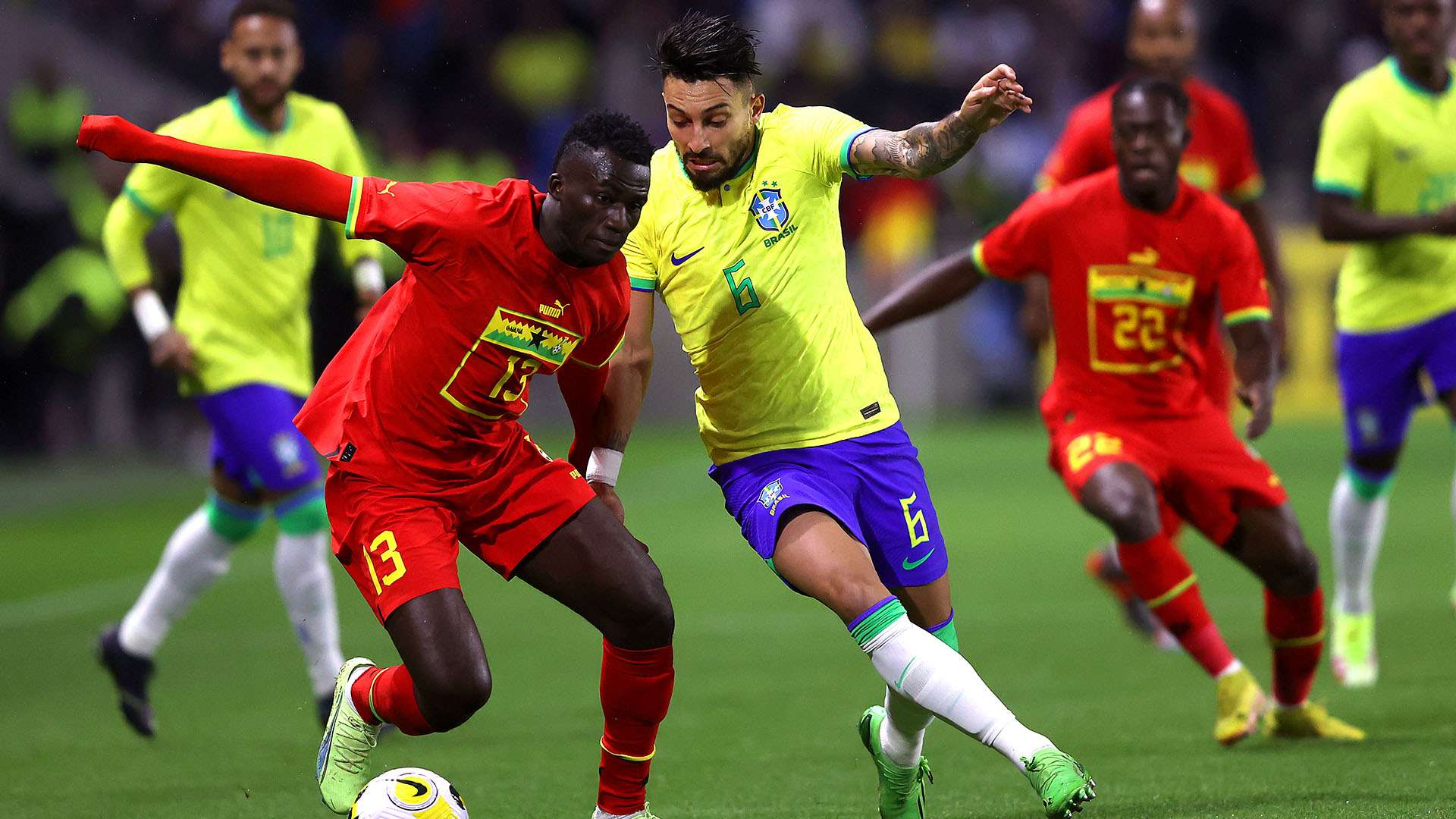 Afena-Gyan, Alex Telles, Brazil v Ghana, Friendly, 23092022