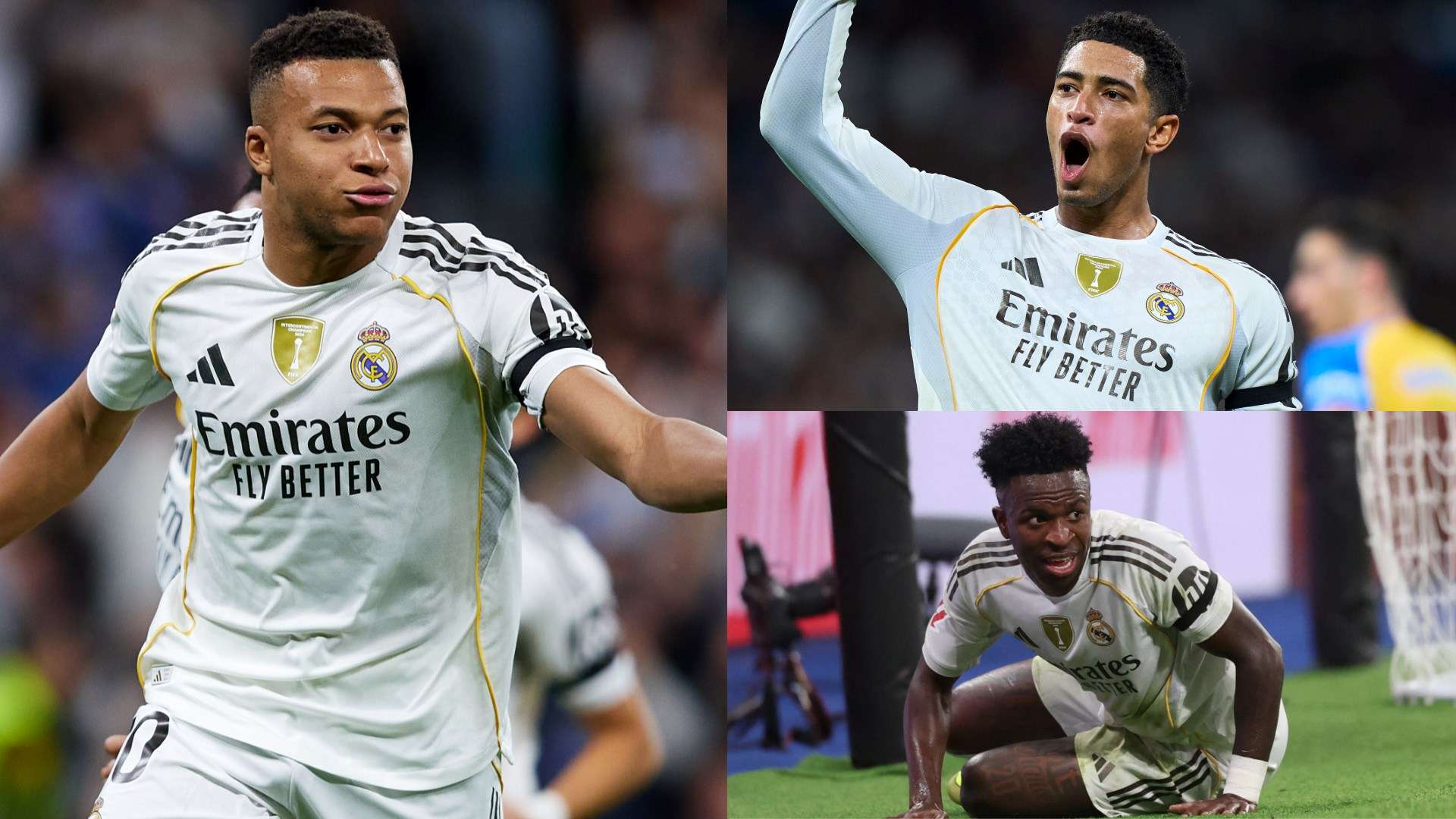 Mbappe Bellingham Vinicius Real Madrid GFX