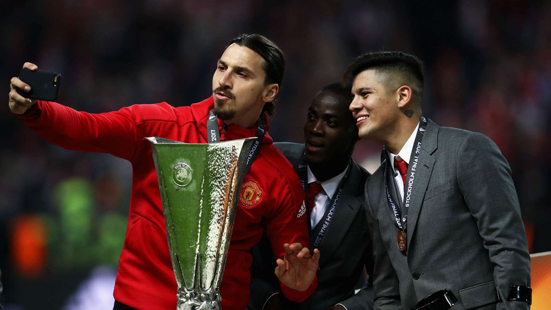 Zlatan Ibrahimovc Eric Bailly Marcos Rojo Manchester United Europa League