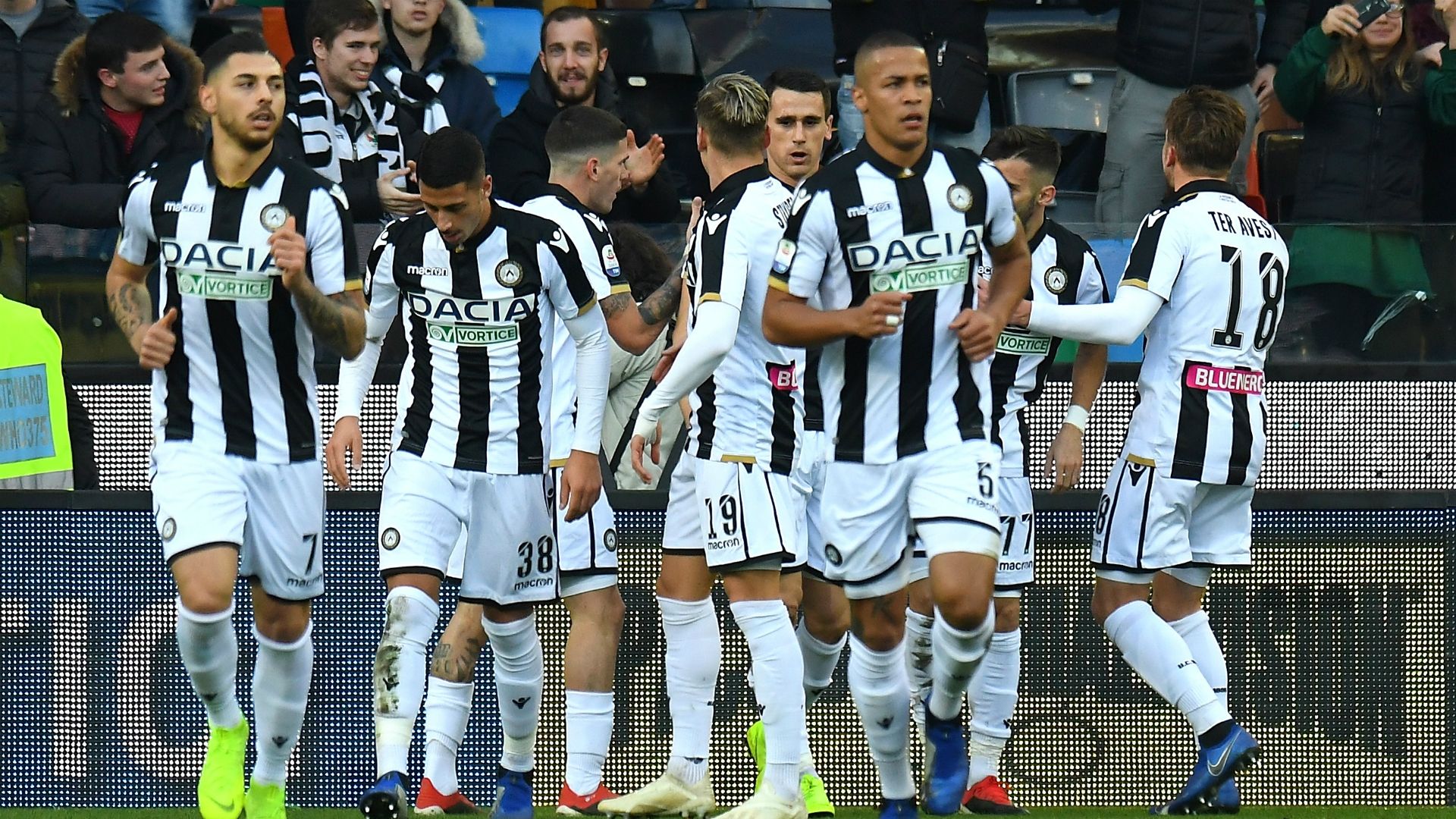 Udinese celebrating Udinese Atalanta Serie A