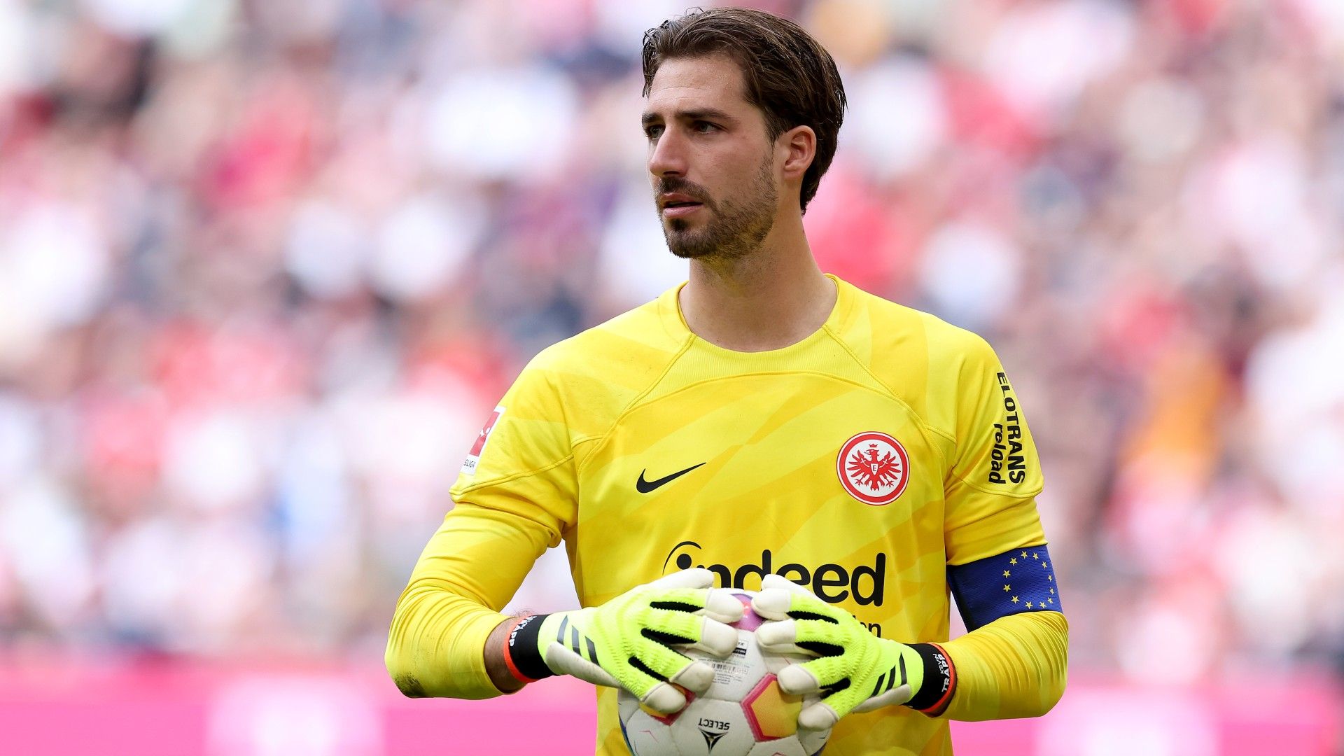Kevin Trapp of Frankfurt looks on 