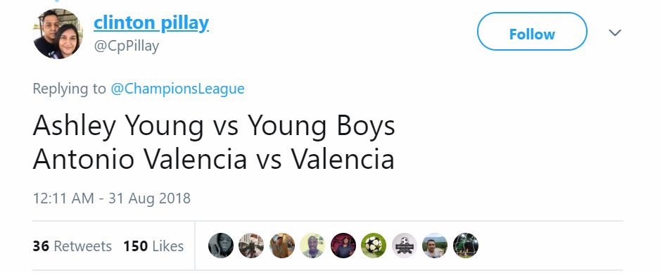 Reaction UCL 2018-19 Draw