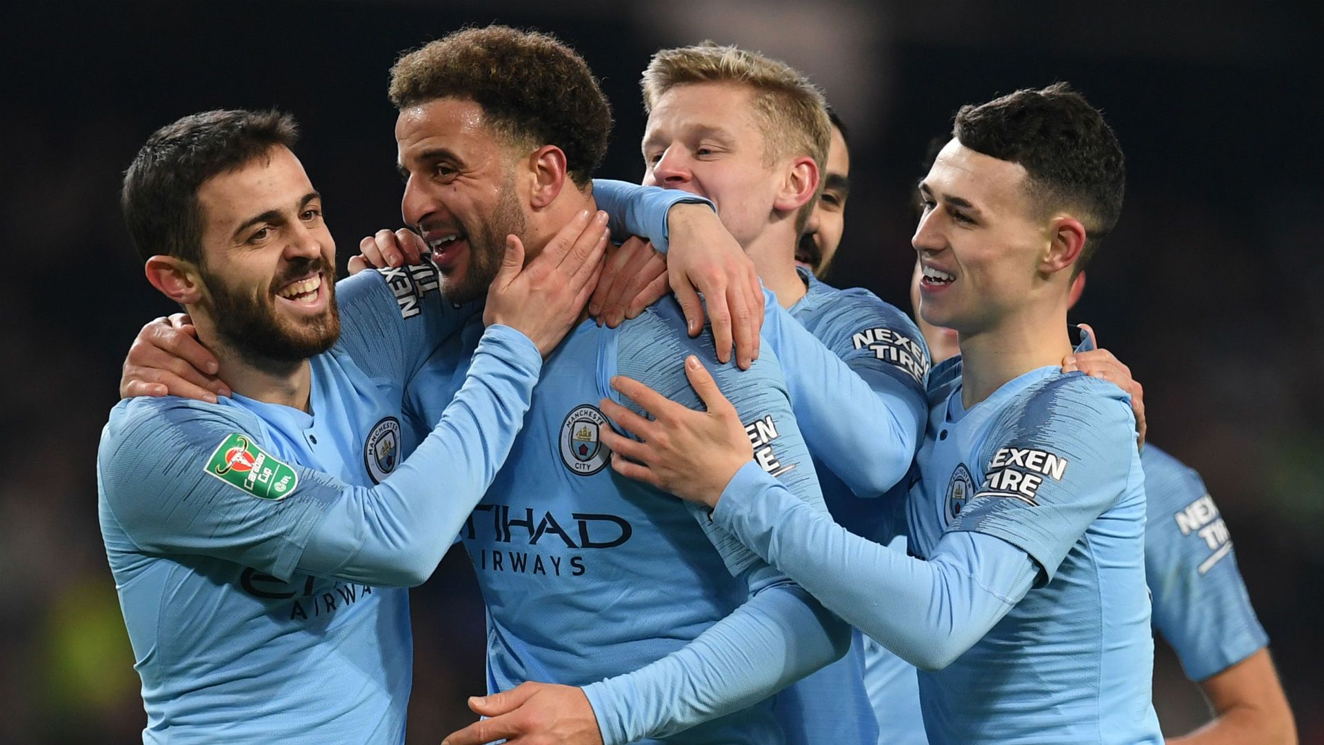 Kyle Walker Bernardo Silva Manchester City Burton Carabao Cup 2018
