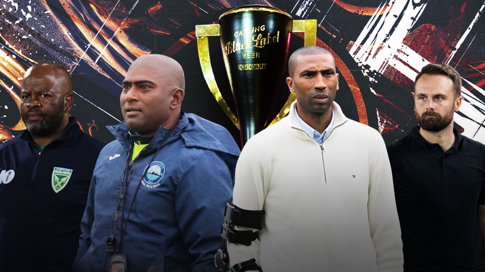 Ronnie Gabriel (Richards Bay), Abdeslam Ouaddou (Orlando Pirates), Manqoba Mngqithi (Golden Arrows) & Alex Lafitte (Marumo Gallants) 16-9