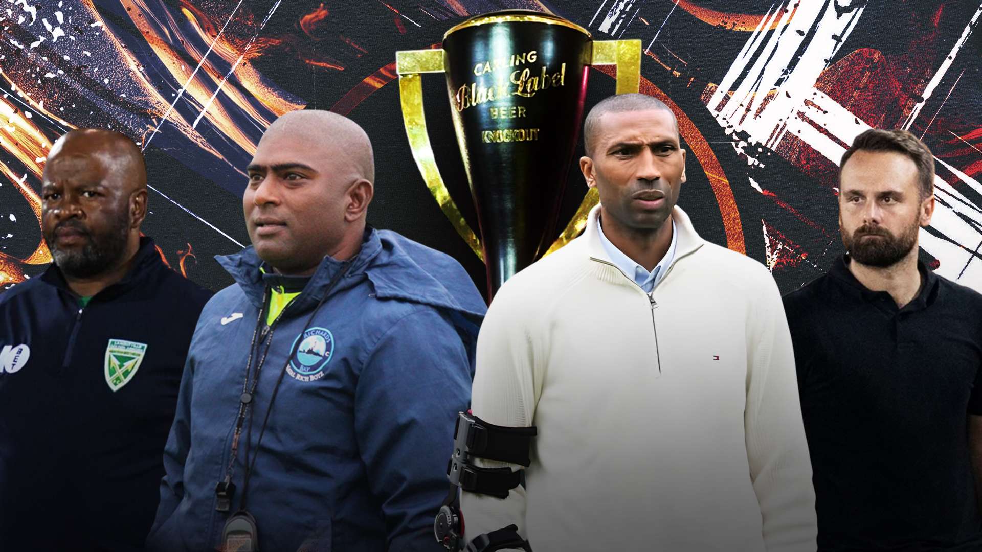 Ronnie Gabriel (Richards Bay), Abdeslam Ouaddou (Orlando Pirates), Manqoba Mngqithi (Golden Arrows) & Alex Lafitte (Marumo Gallants) 16-9