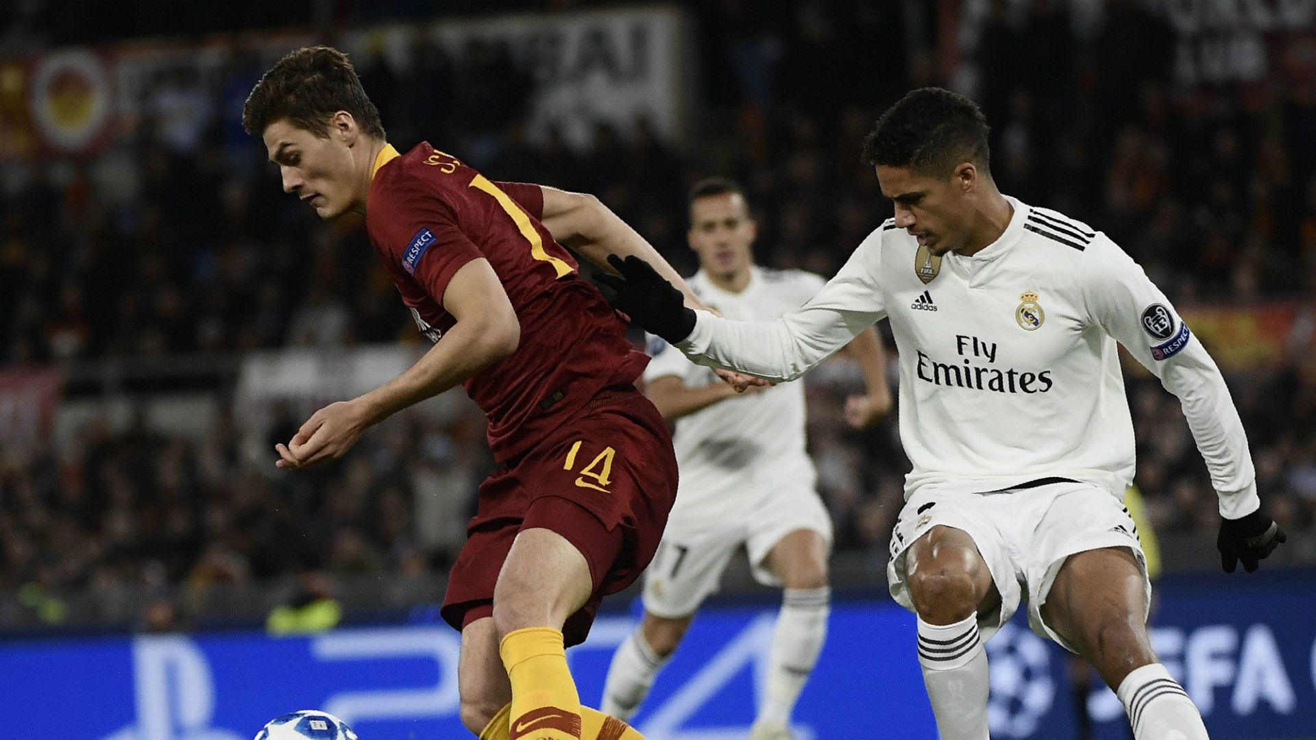 Patrik Schick Raphael Varane Roma Real Madrid Champions League