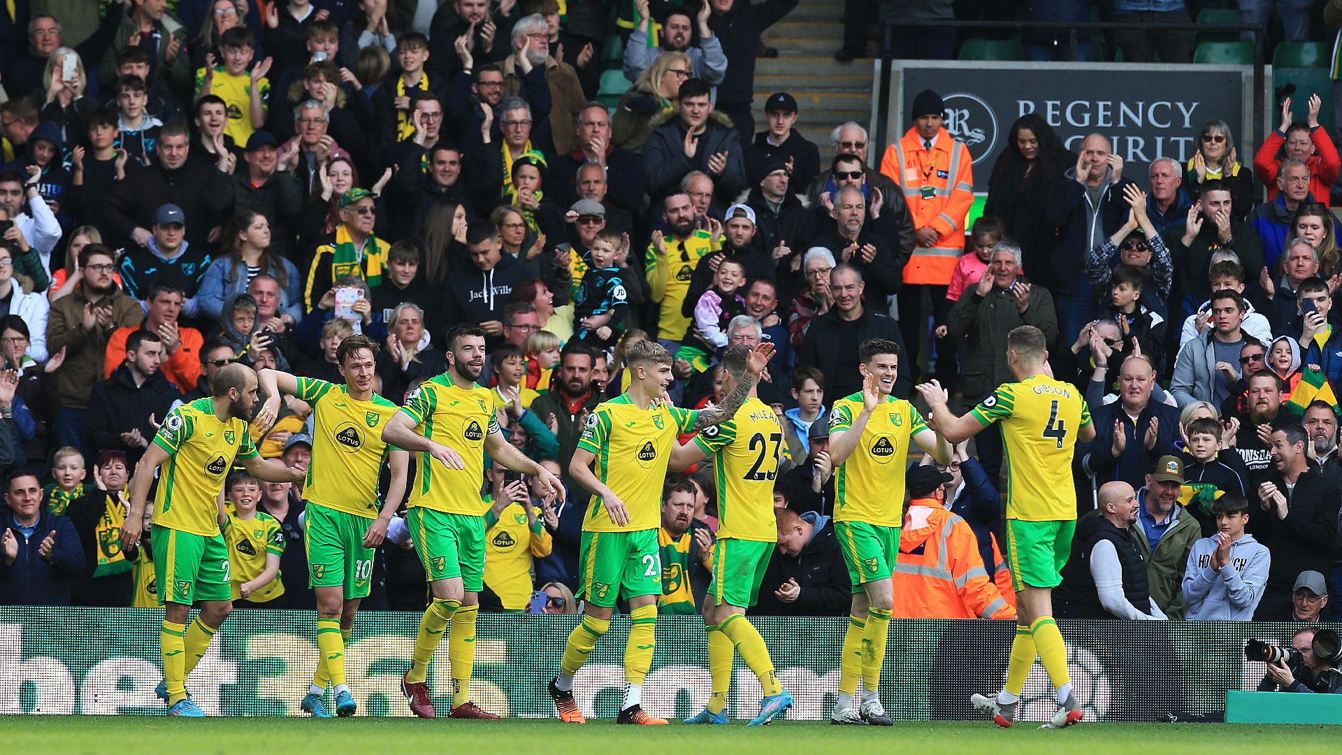 Norwich celebration fans Premier League