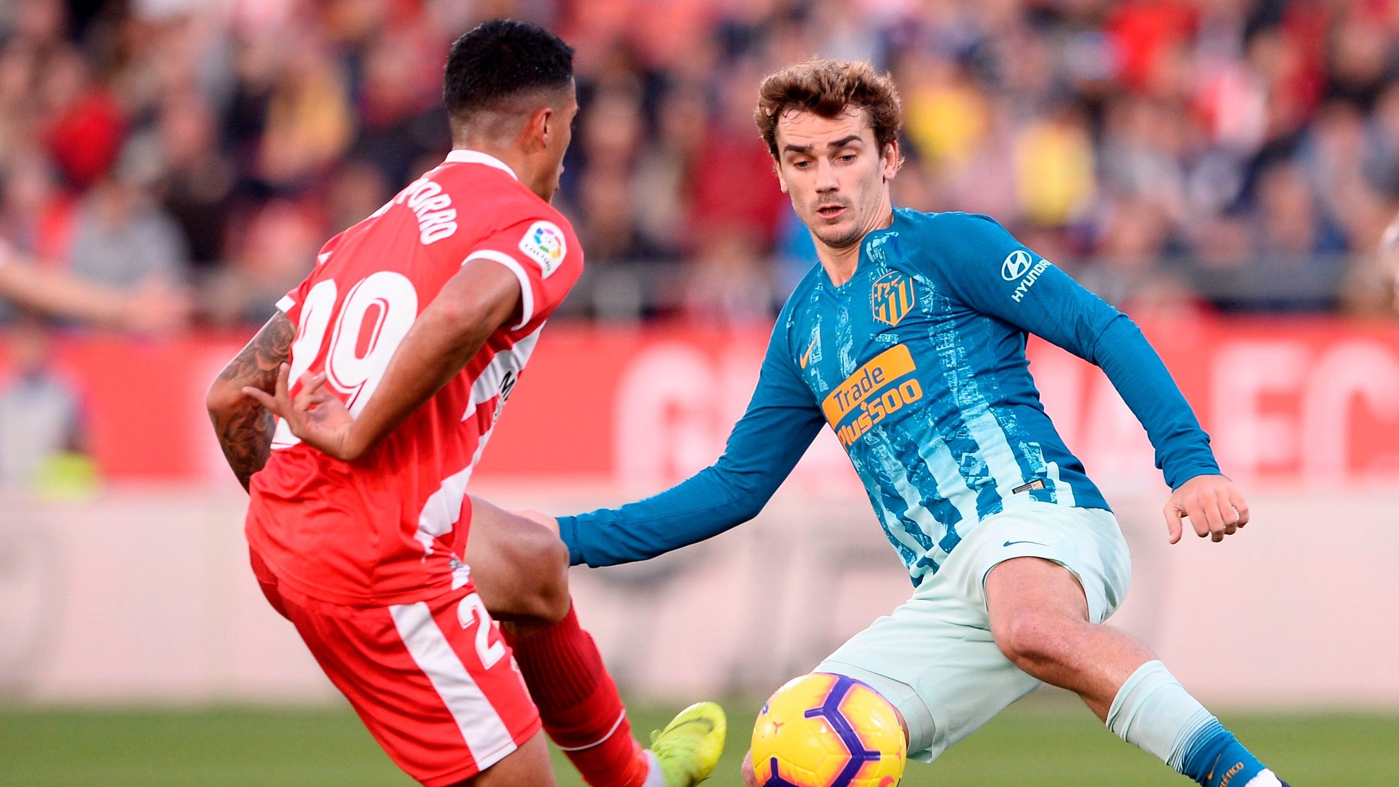 Antoine Griezmann Pedro Porro Girona Atletico de Madrid LaLiga 02122018