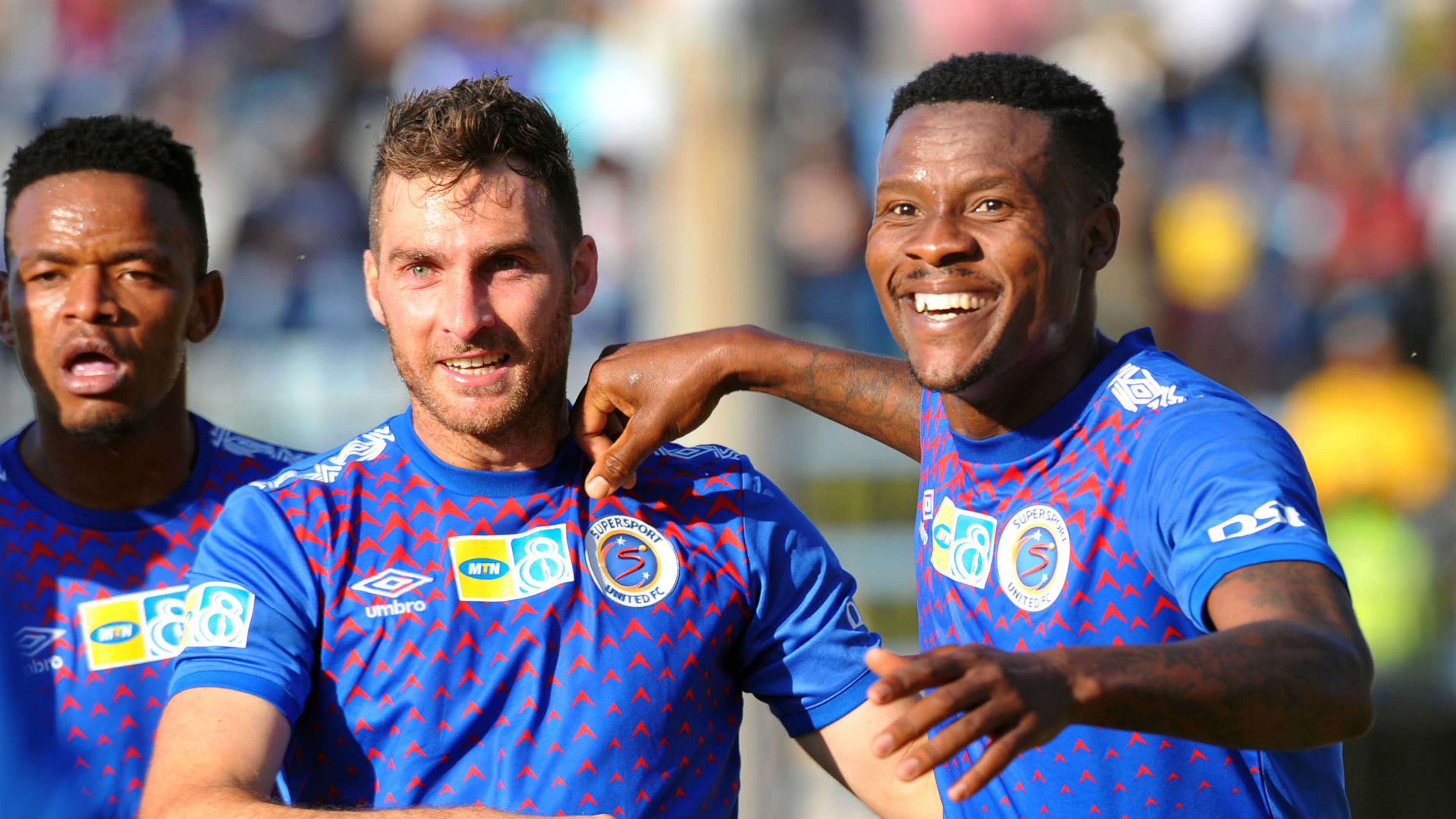 Sipho Mbule, Bradley Grobler & Thamsanqa Gabuza, SuperSport United, August 2019