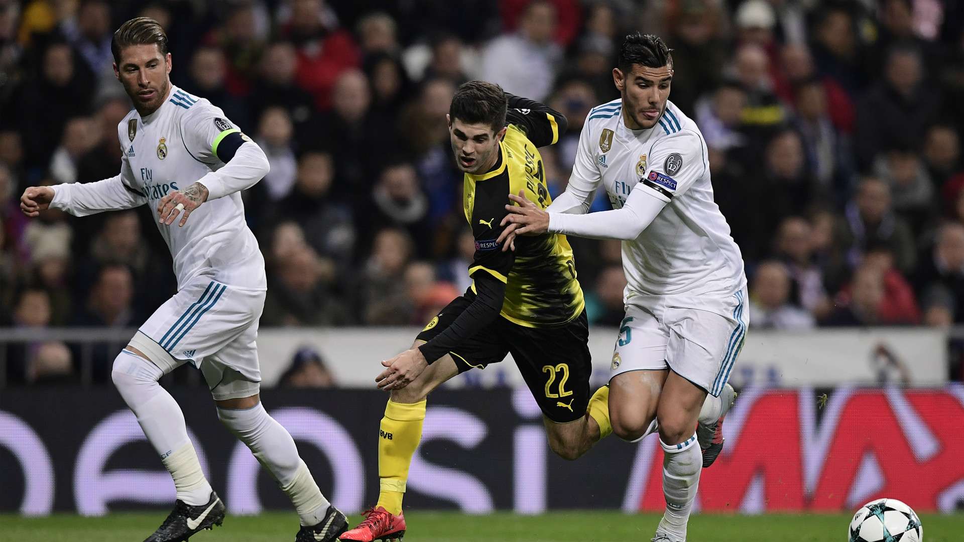 Sergio Ramos Pulisic Theo Real Madrid Borussia Dortmund UEFA Champions League