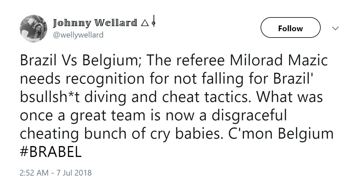 Reaction Brazil Belgium