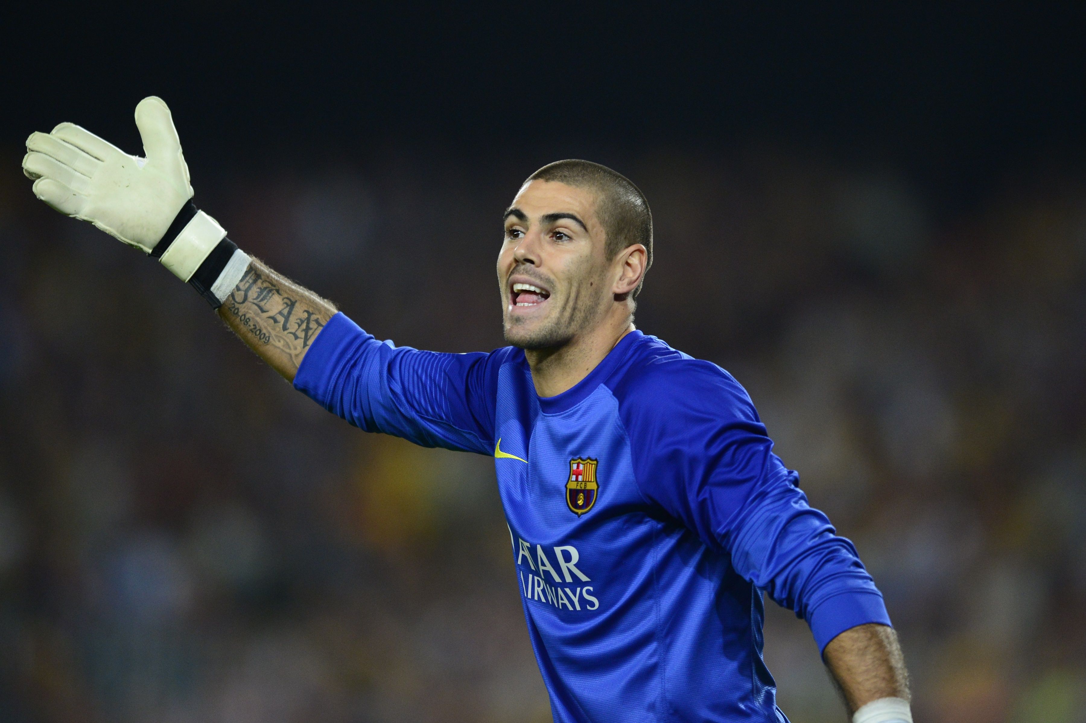 Barcelona goalkeeper Victor Valdes.