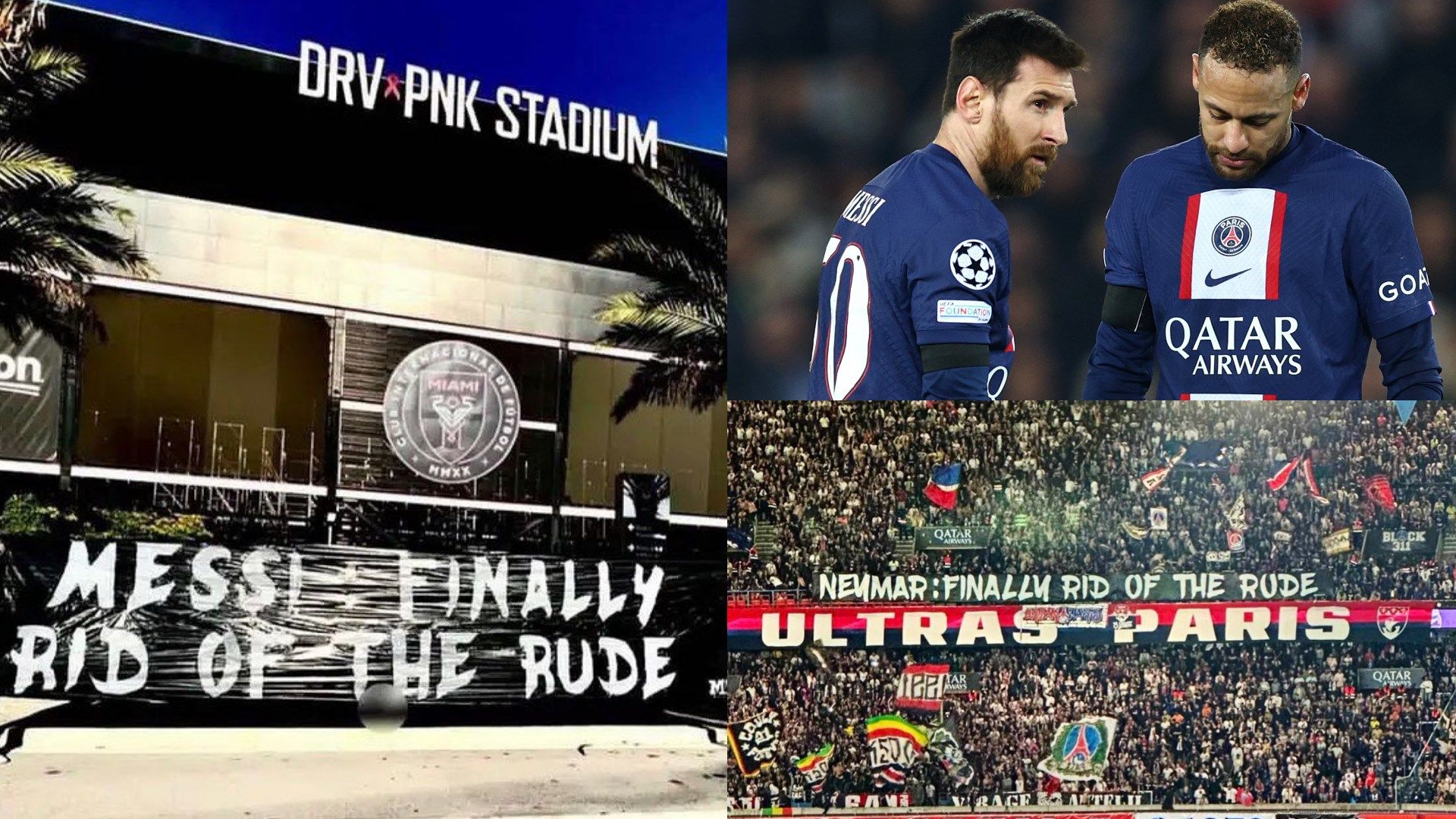 Lionel Messi Neymar PSG-Ultras