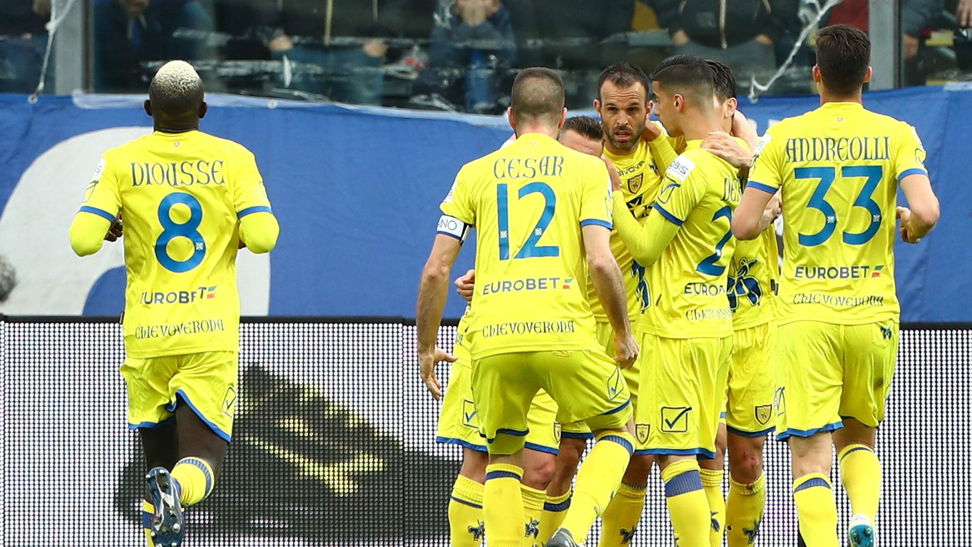 Chievo celebrating Atalanta Serie A
