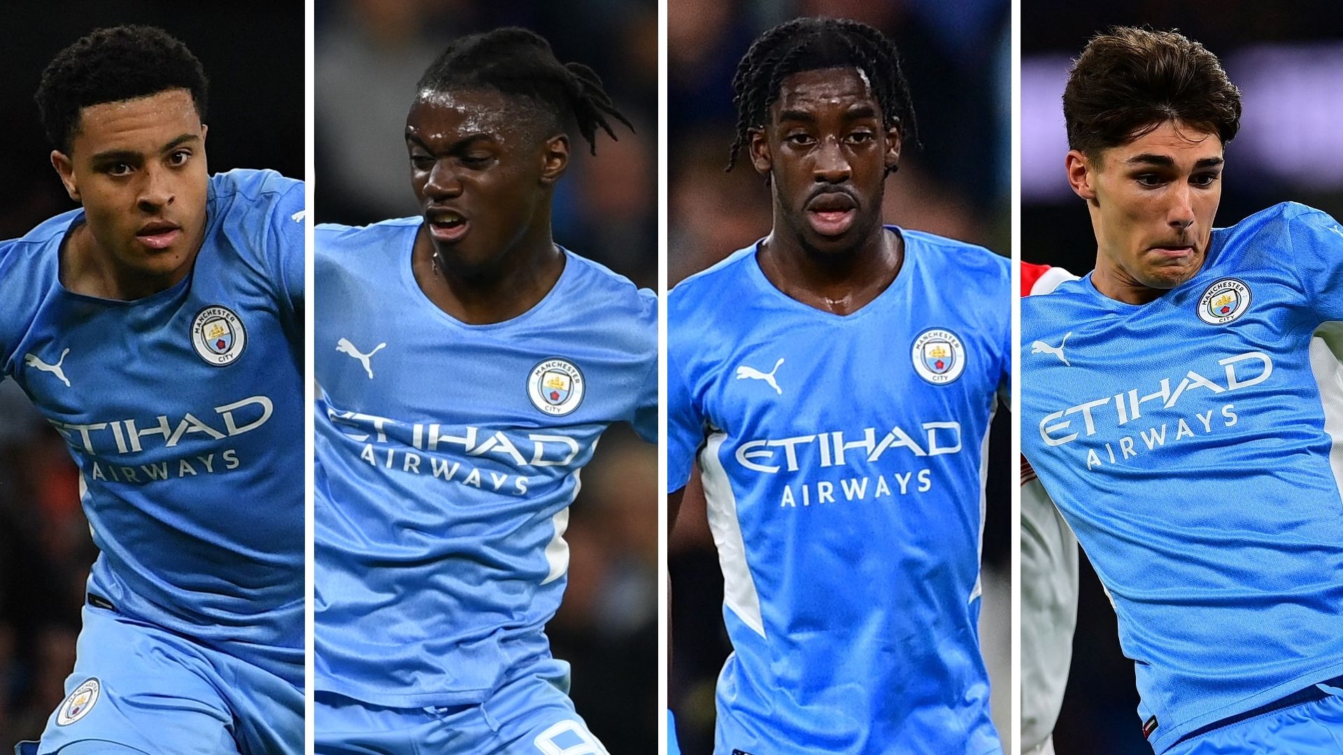 CJ Egan-Riley Romeo Lavia Joshua Wilson-Esbrand Finley Burns Manchester City GFX