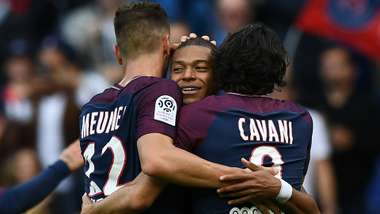 Kylian Mbappe Edinson Cavani Thomas Meunier PSG Bordeaux Ligue 1 30092017