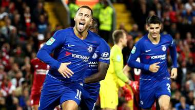 Eden Hazard Chelsea Liverpool League Cup 26092018