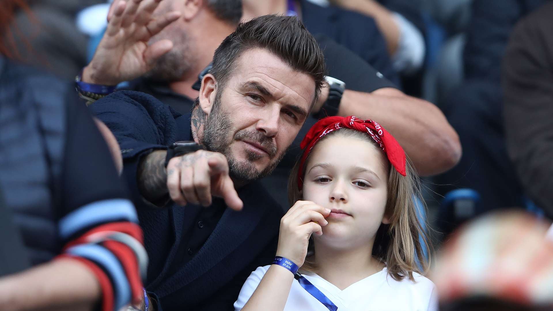 David Beckham Harper Beckham England Norway Women's World Cup