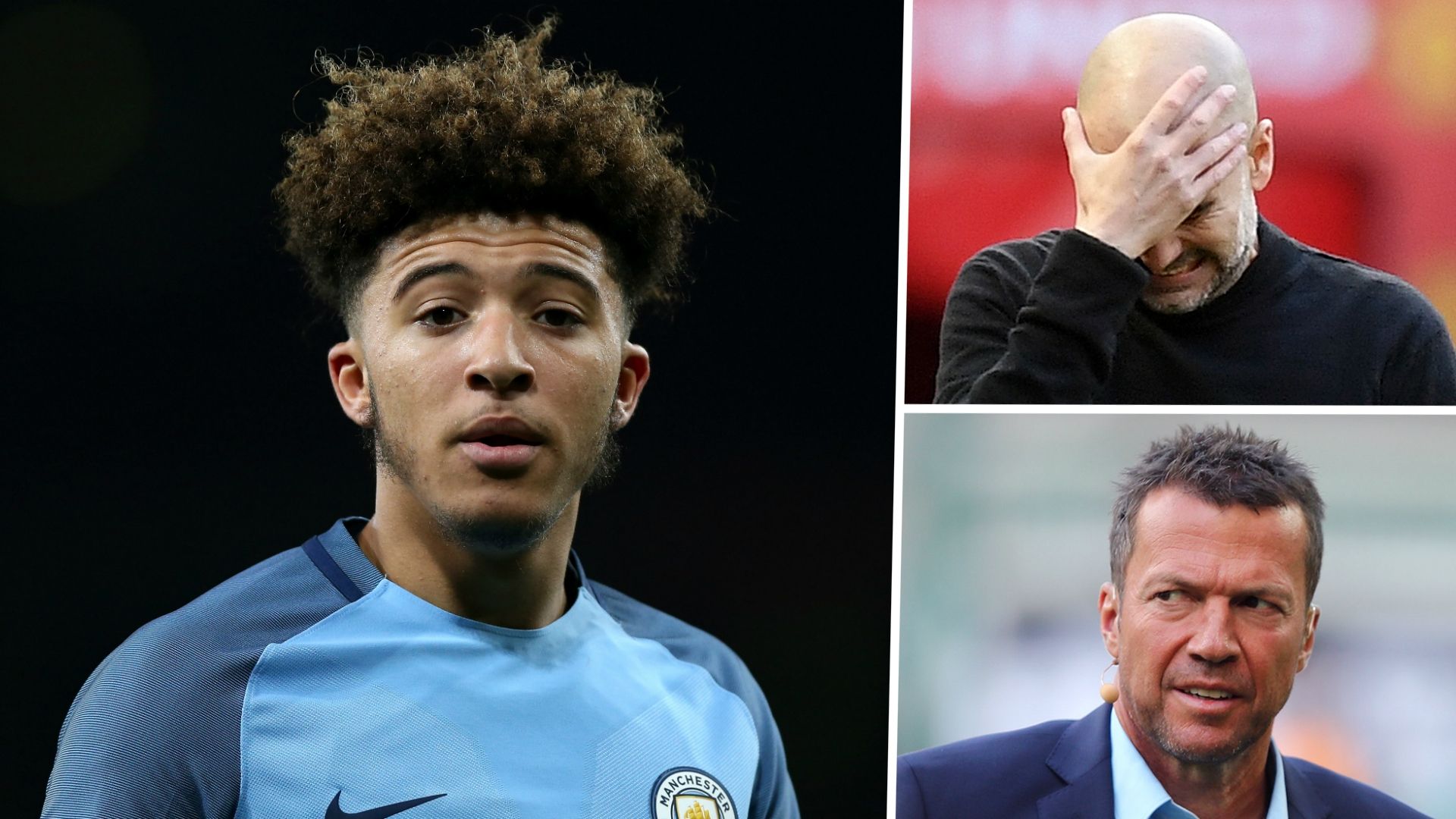 Jadon Sancho Pep Guardiola Lothar Matthaus Manchester City GFX
