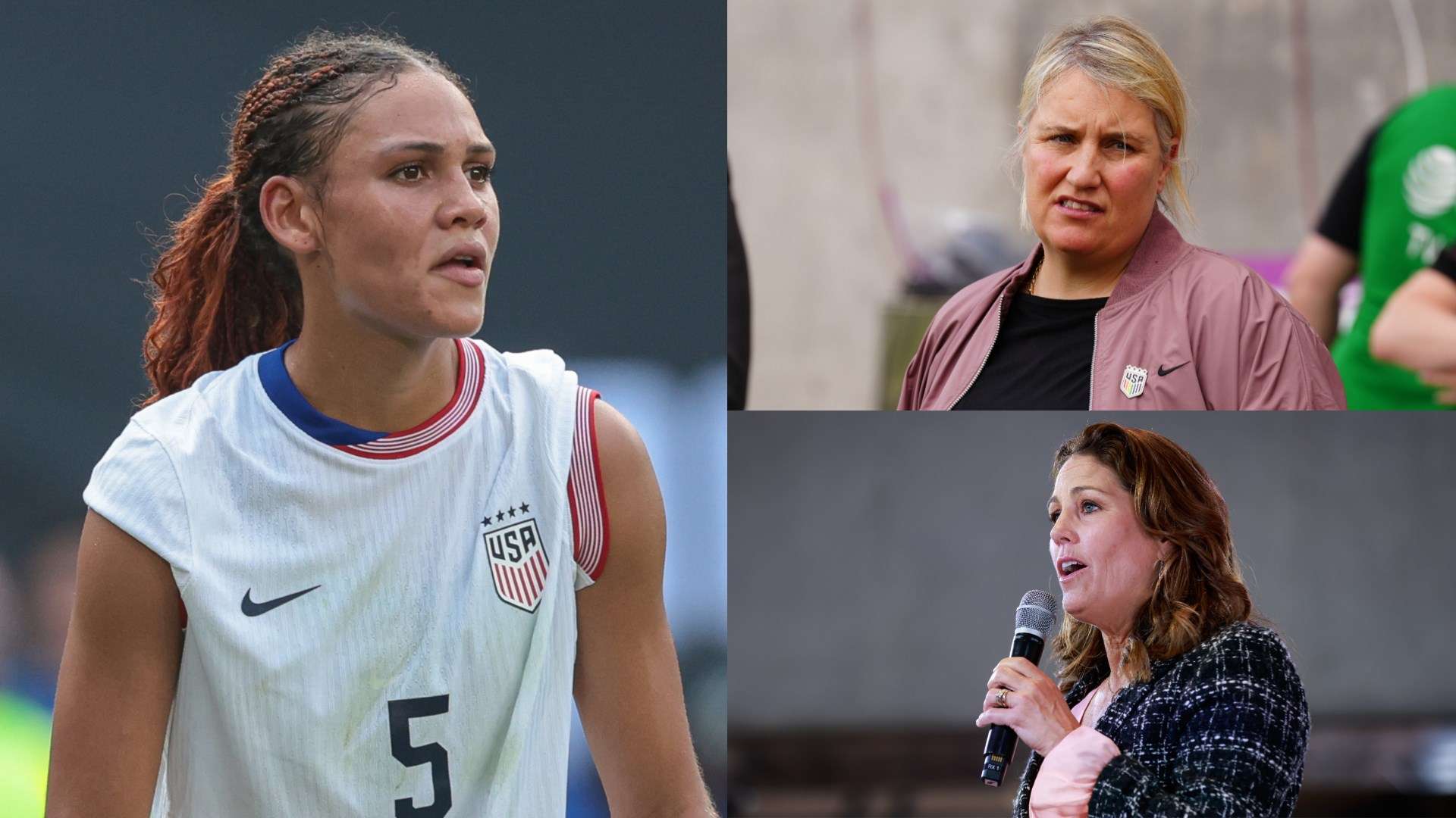 Trinity Rodman Emma Hayes Julie Foudy composite
