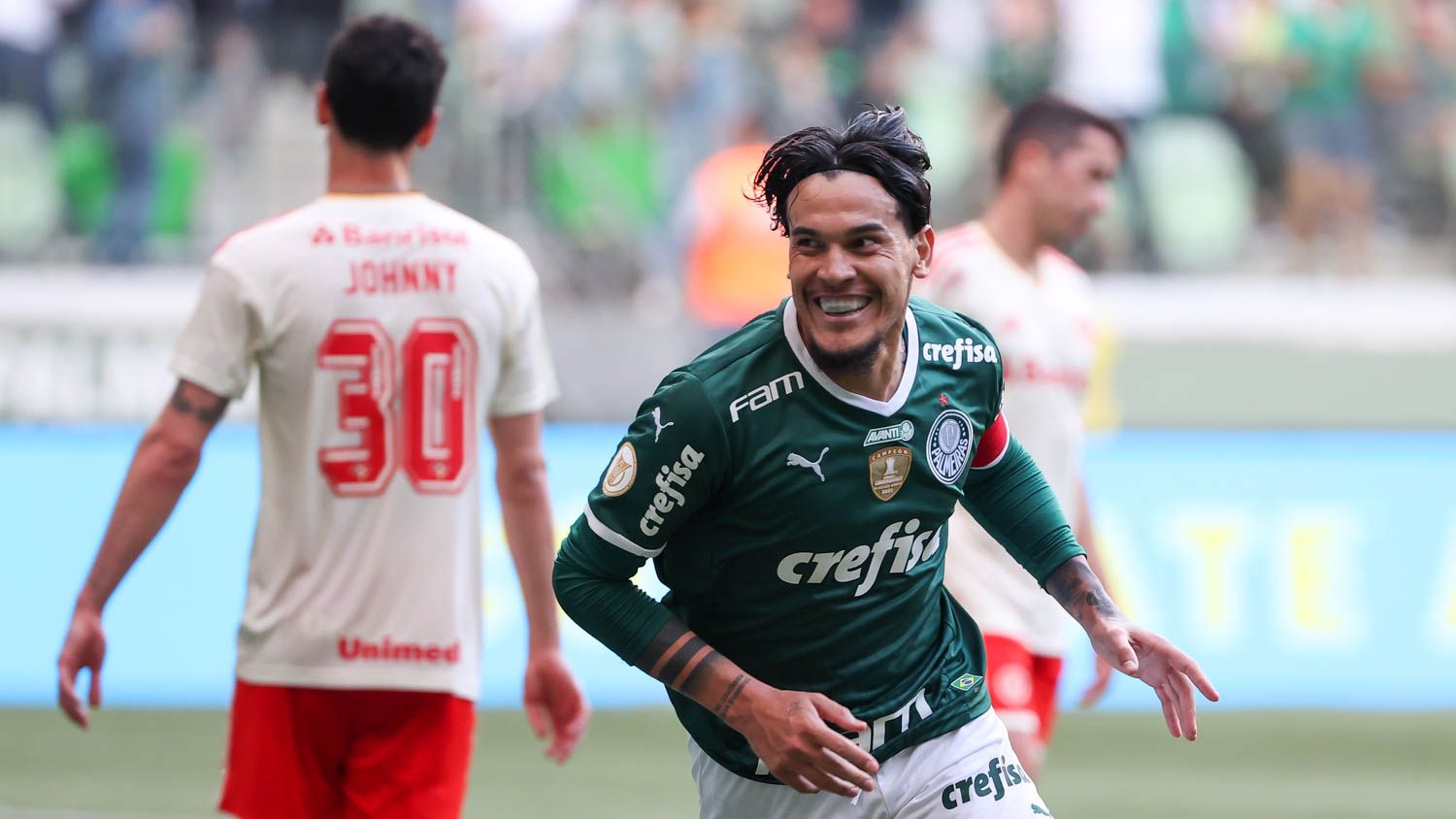 Gustavo Gomez comemora, Palmeiras x Internacional