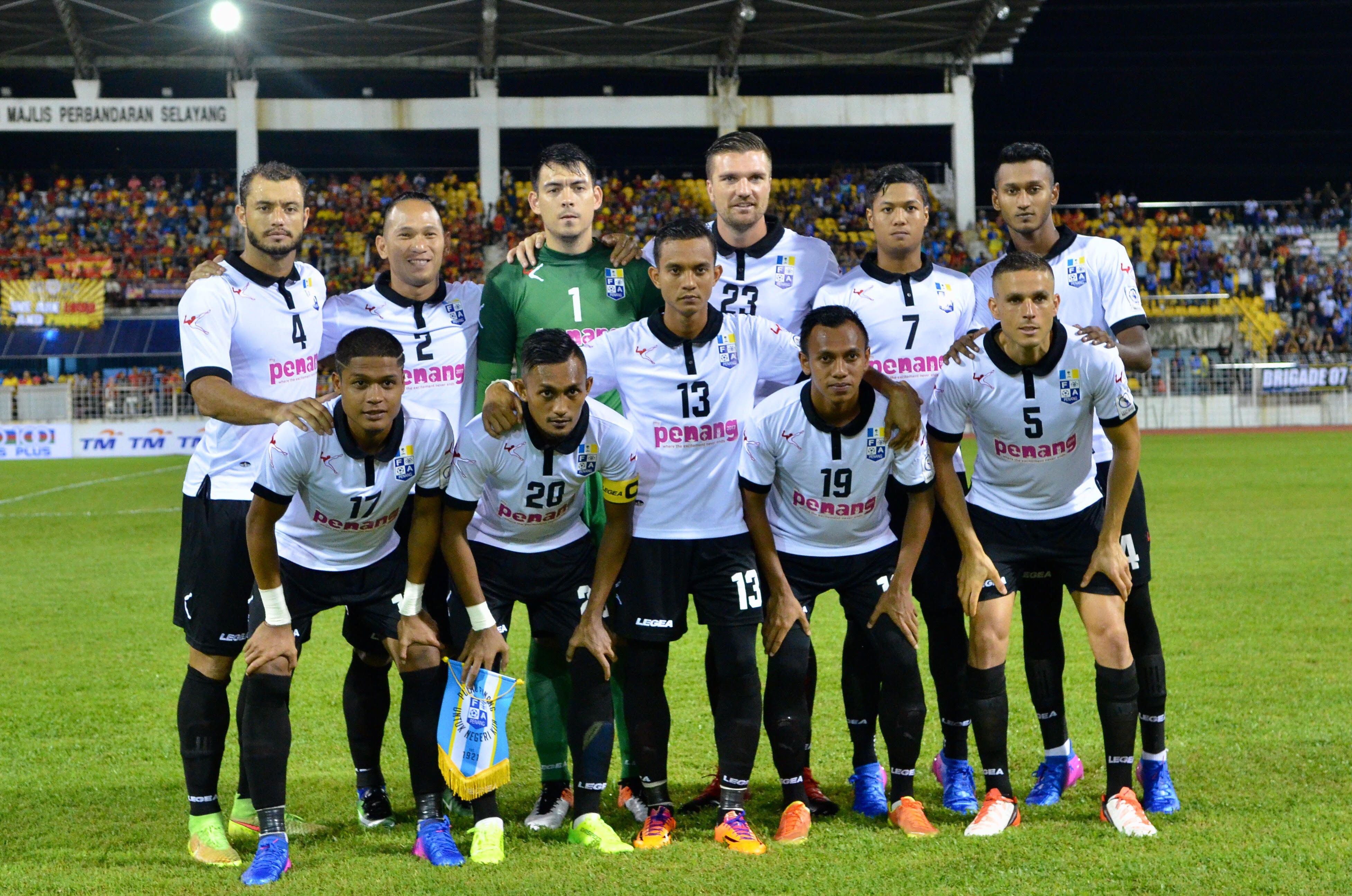 Pulau Pinang's first eleven against Selangor 21/1/2017