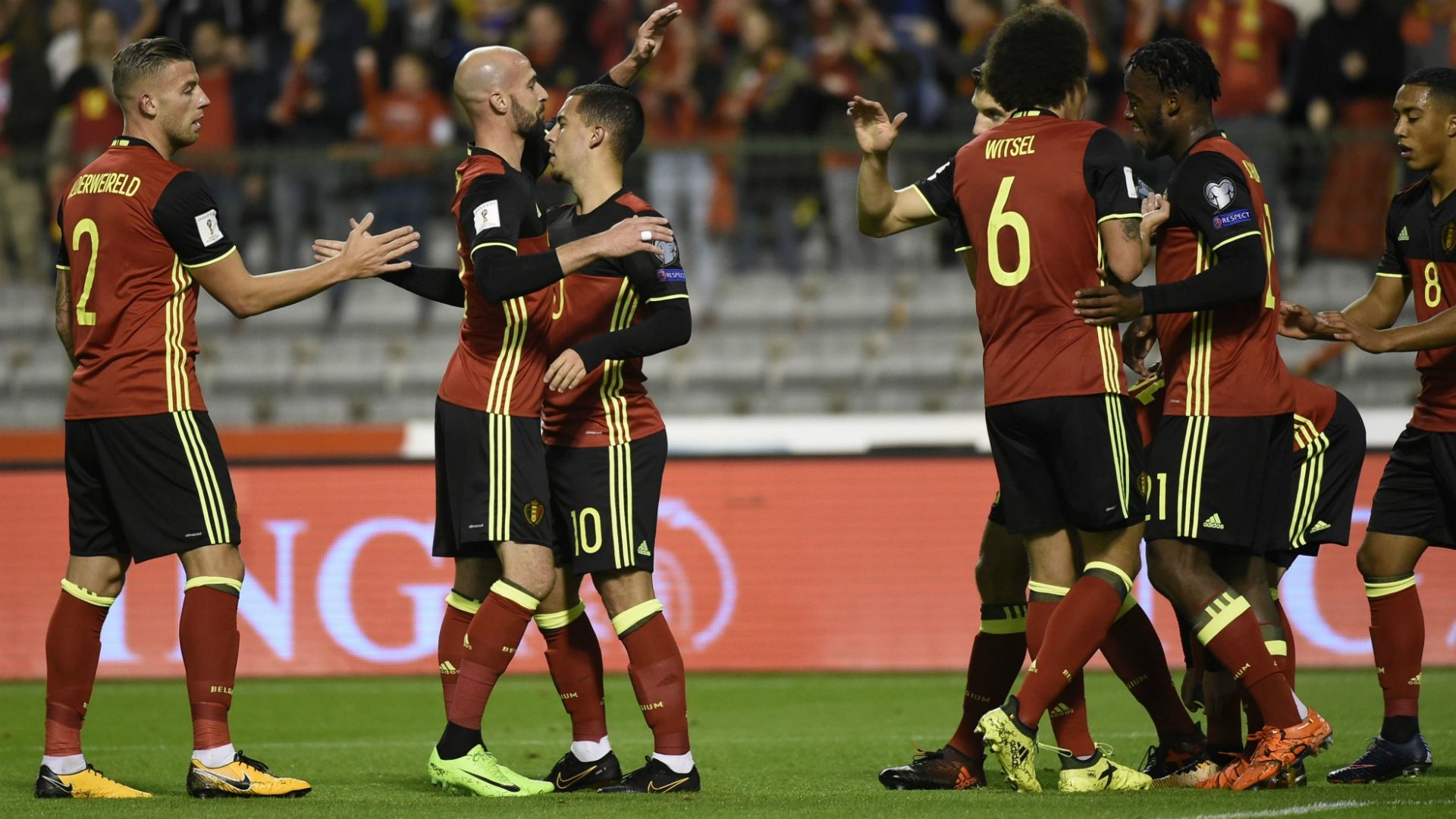 Belgium celebrating Belgium Cyprus