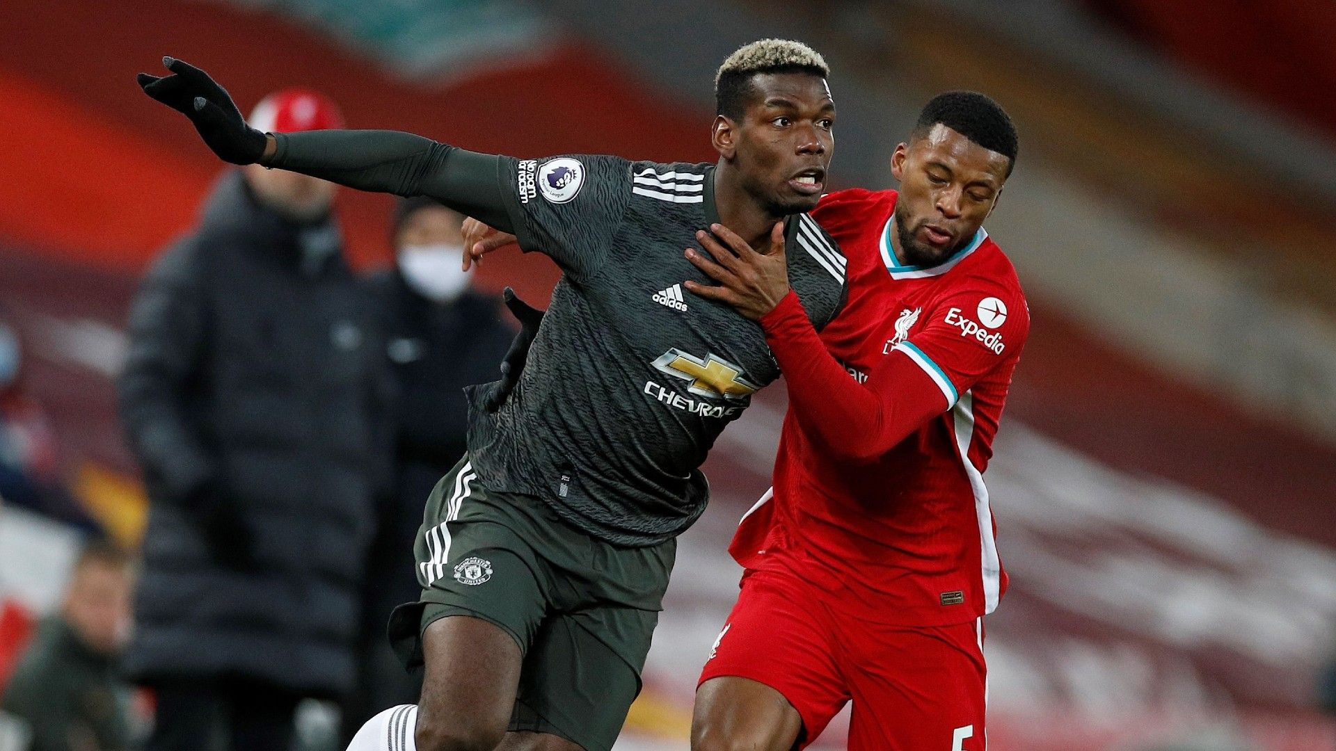 Paul Pogba Georginio Wijnaldum Liverpool vs Man Utd Premier League 2020-21