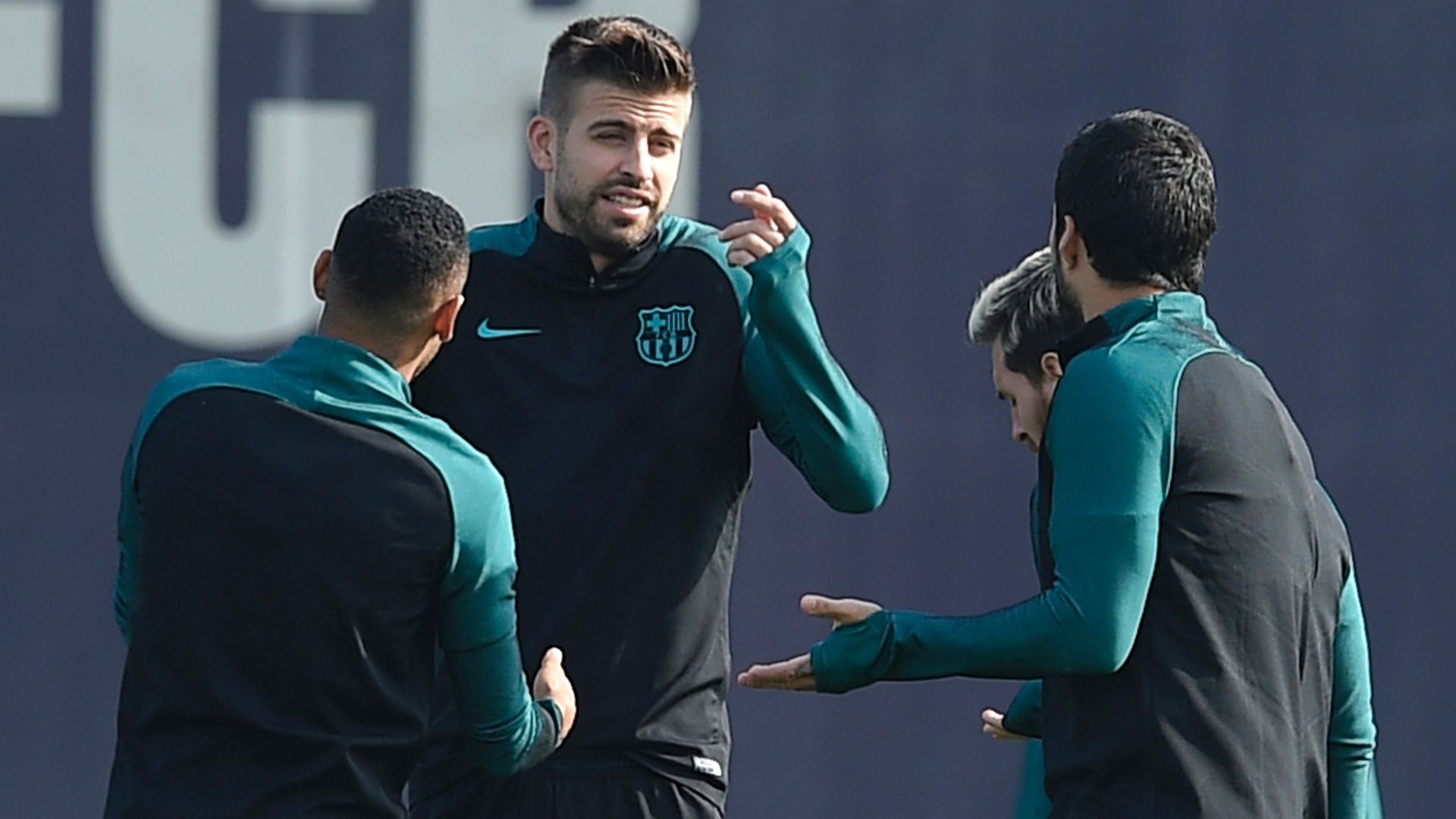 Gerard Pique Barcelona training session