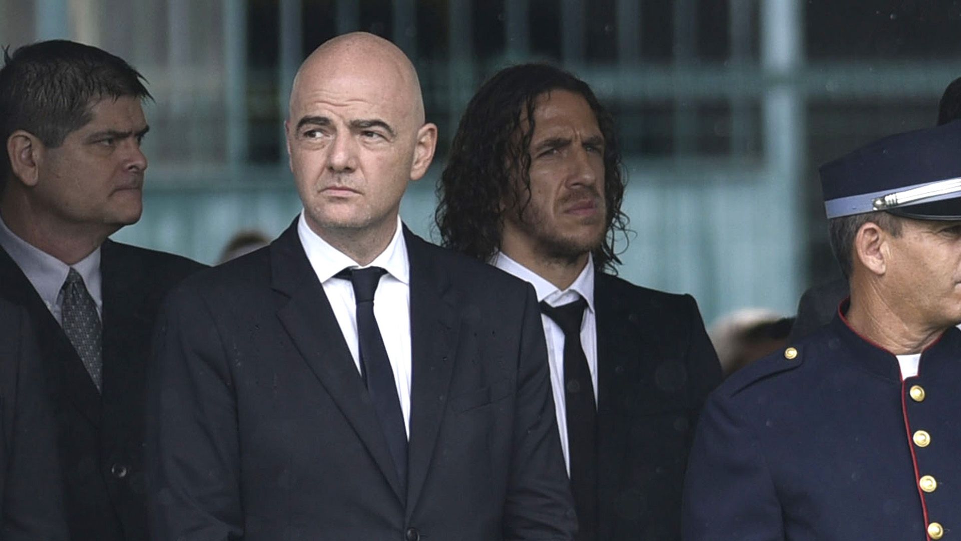 Gianni Infantino Carles Puyol Chapecoense funeral 03122016