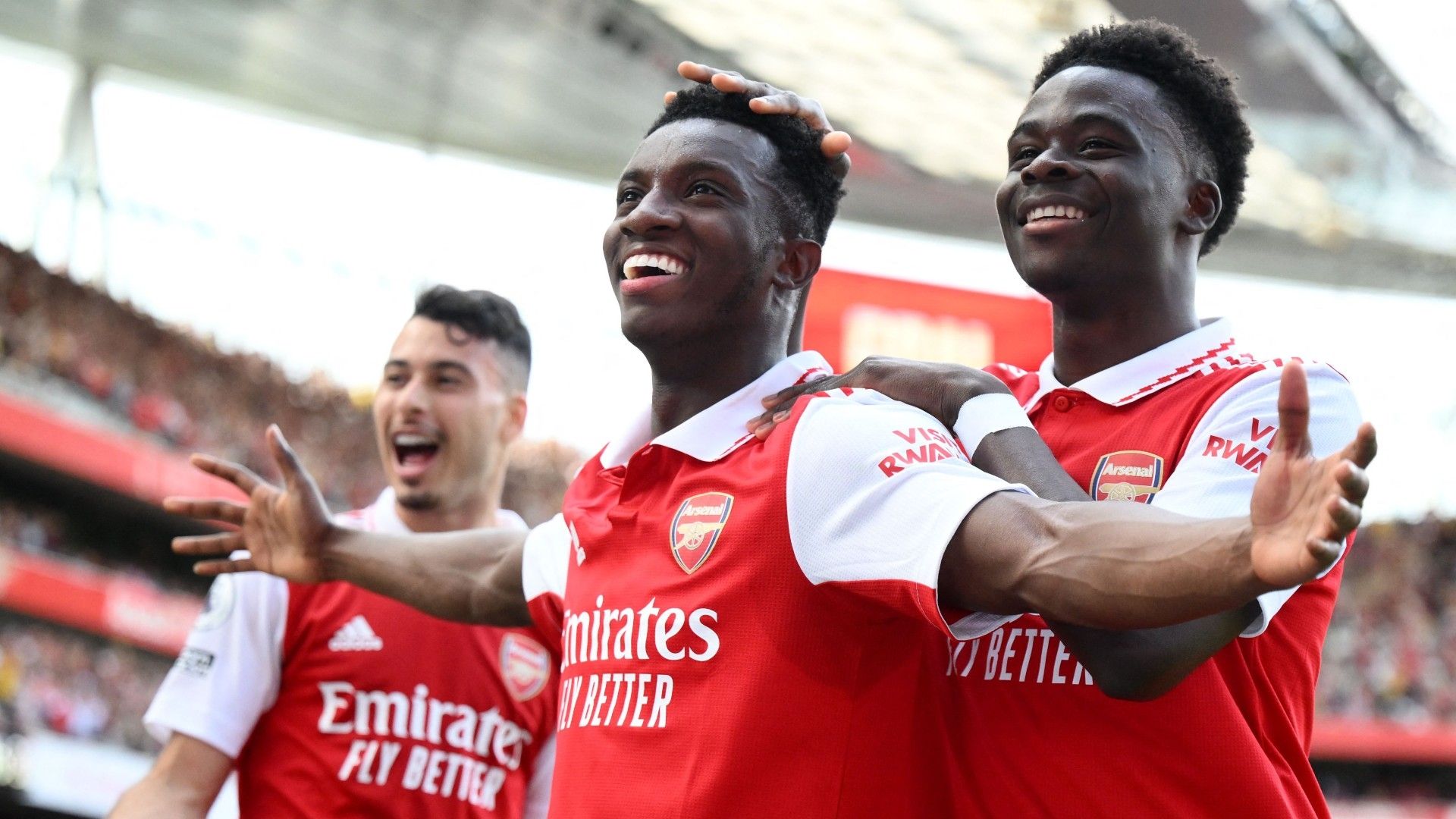 Eddie Nketiah Bukayo Saka Arsenal 2022