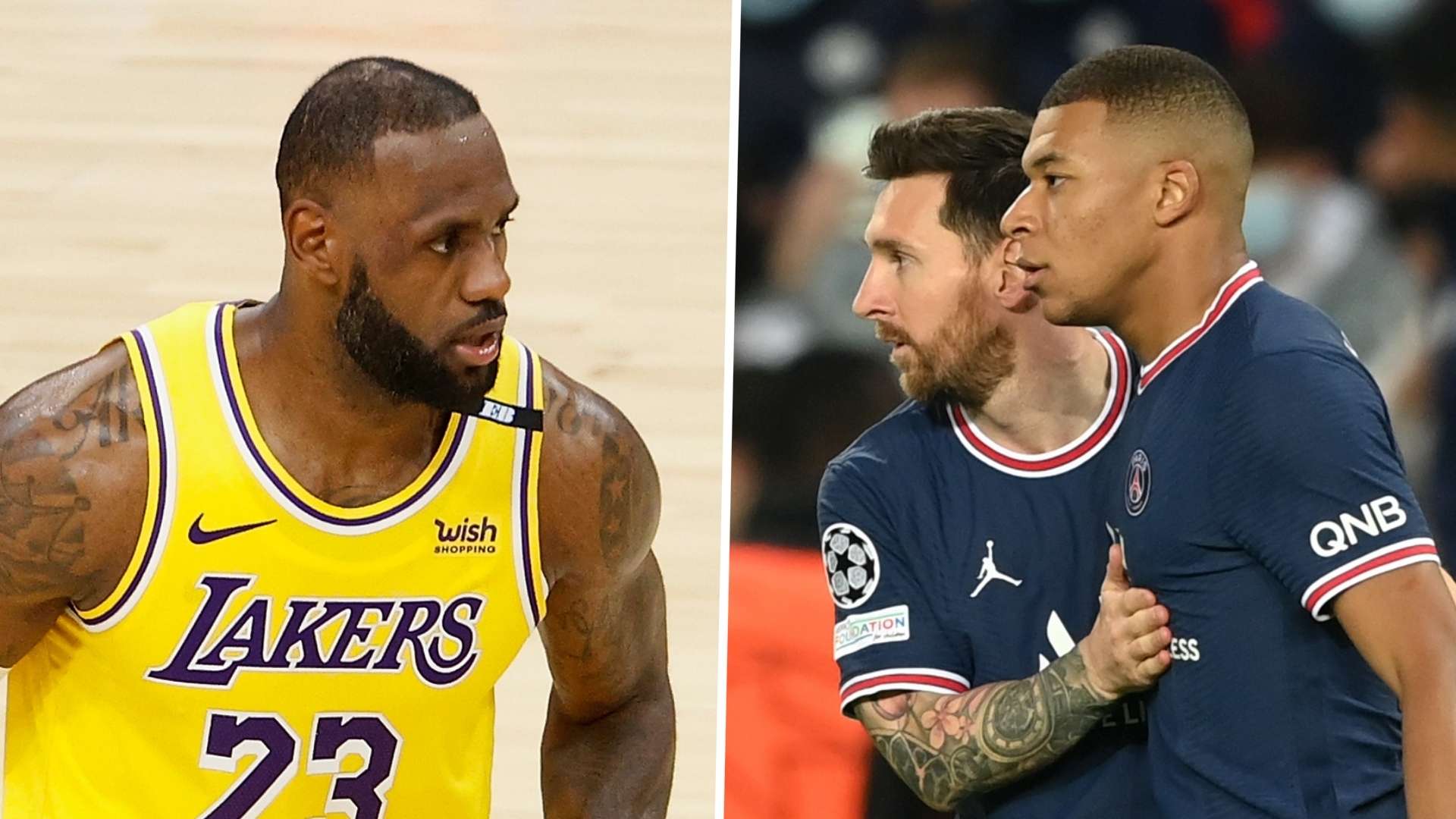 LeBron James Lakers Messi Mbappe PSG Paris
