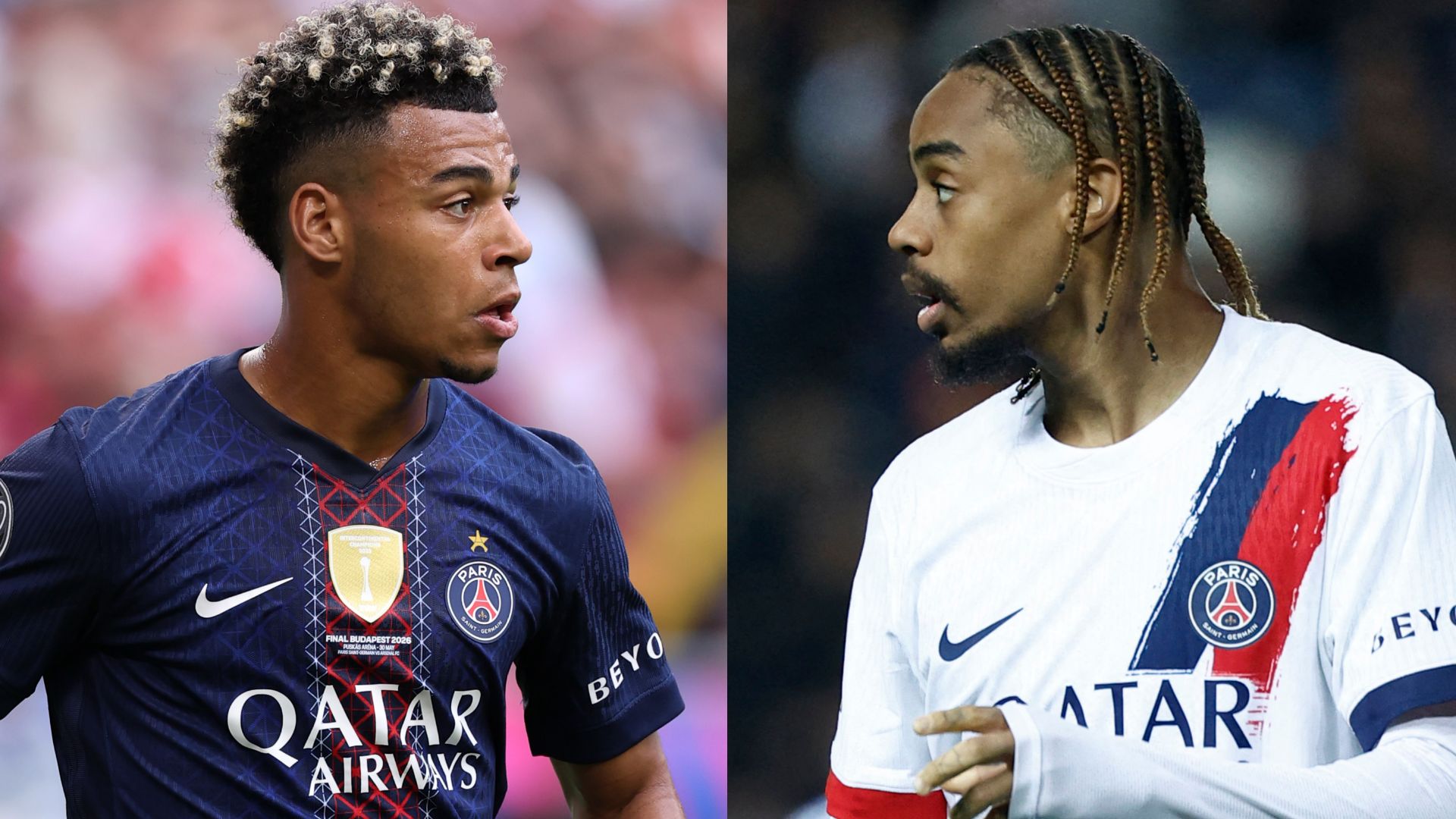 Desire Doue Bradley Barcola PSG 2025-26