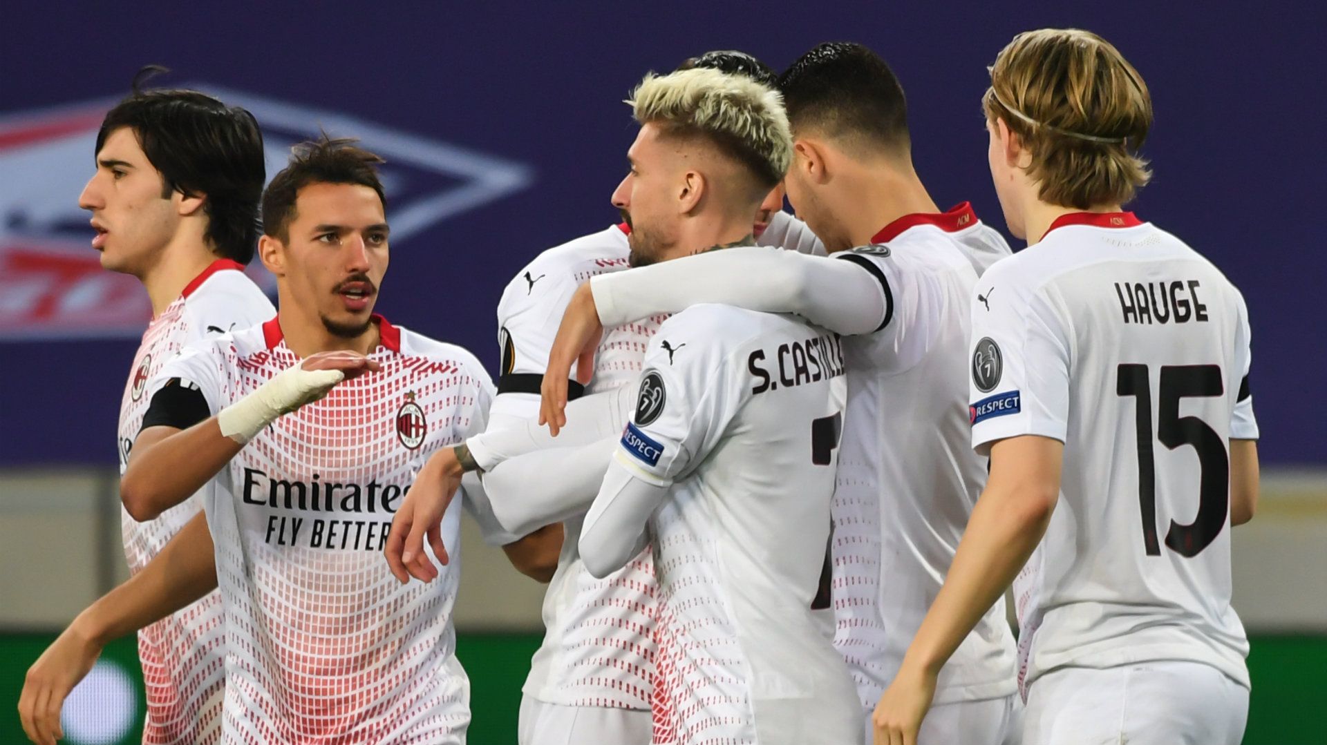 Samuel Castillejo Lille vs AC Milan Europa League 2020-21