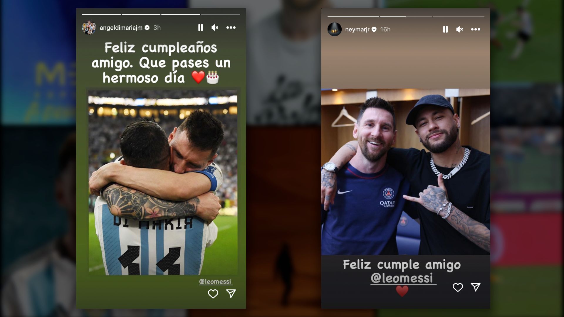 Saludos messi cumpleaños 36 neymar di maria