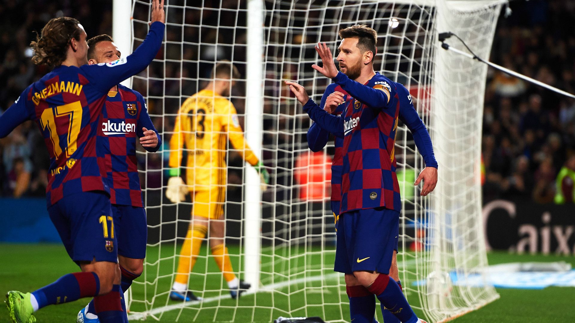 Griezmann Messi Barcelona CElta LaLiga