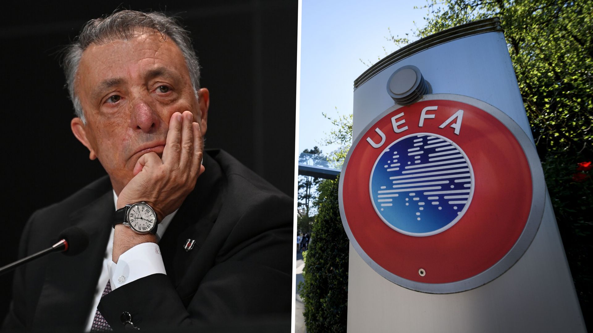 Besiktas Chairman Ahmet Nur Cebi & UEFA Logo GFX