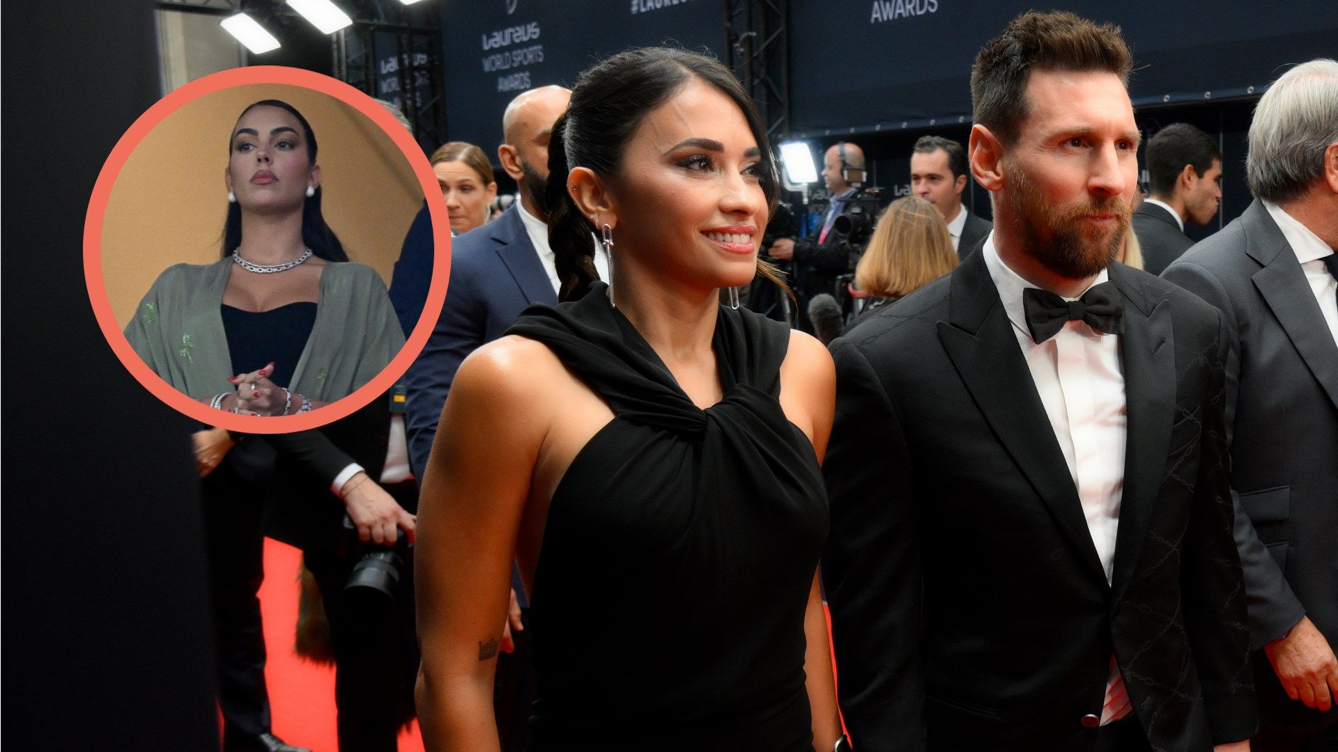 Georgina Rodriguez, Antonela Rocuzzo, Lionel Messi GFX