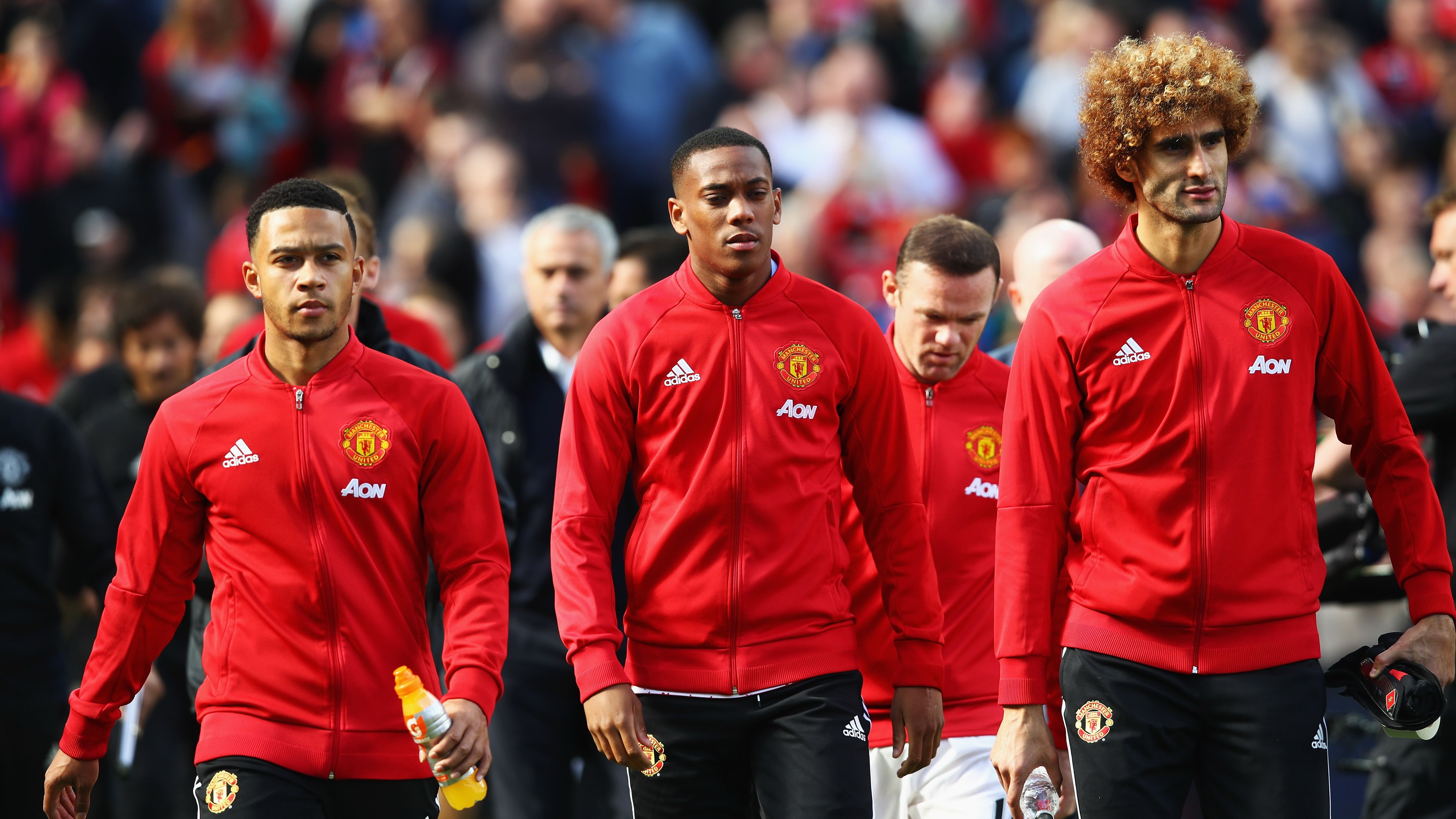 Memphis Depay Anthony Martial Marouane Fellaini Manchester United