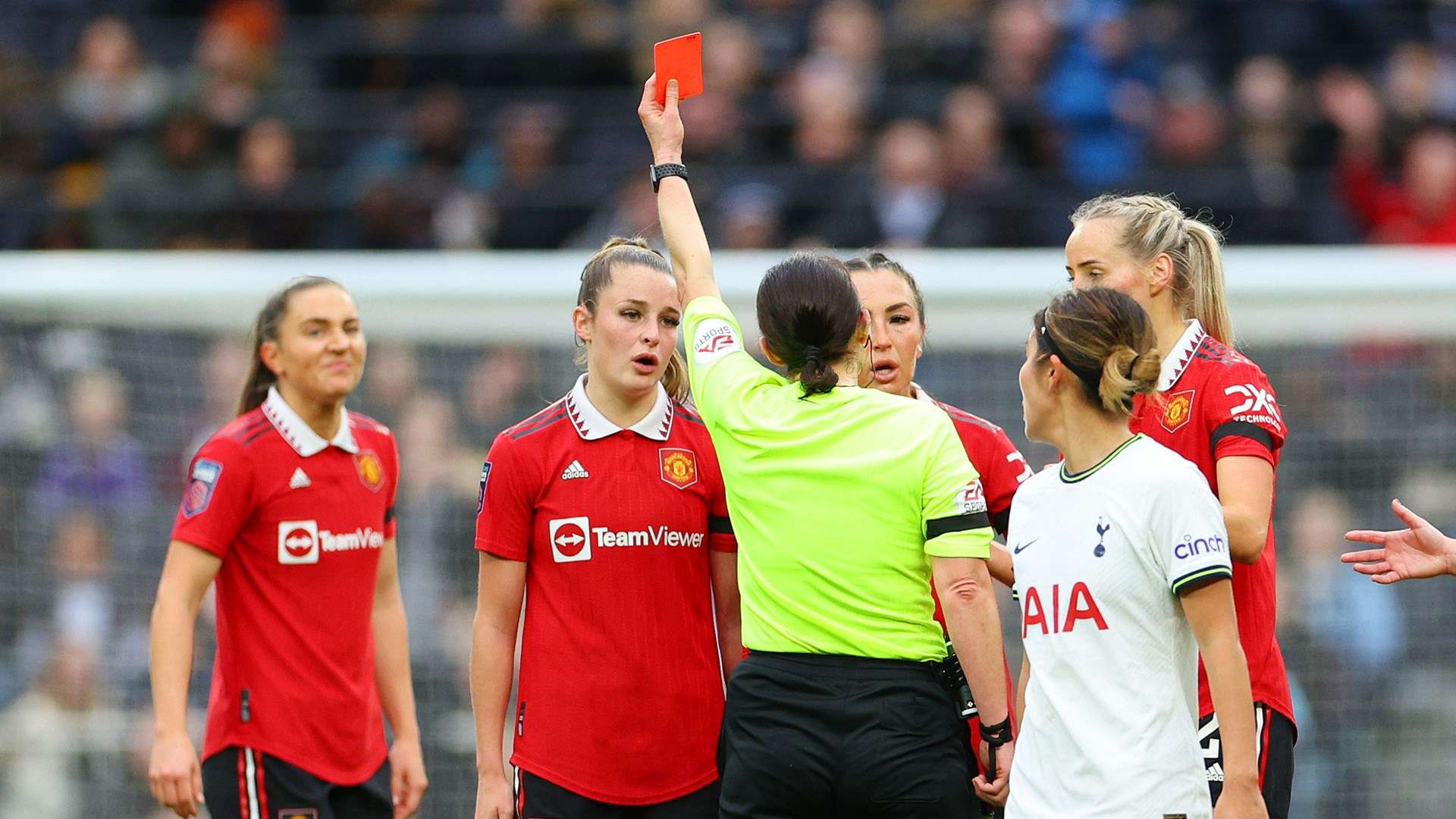 Ella Toone Manchester United Women red card 2022-23
