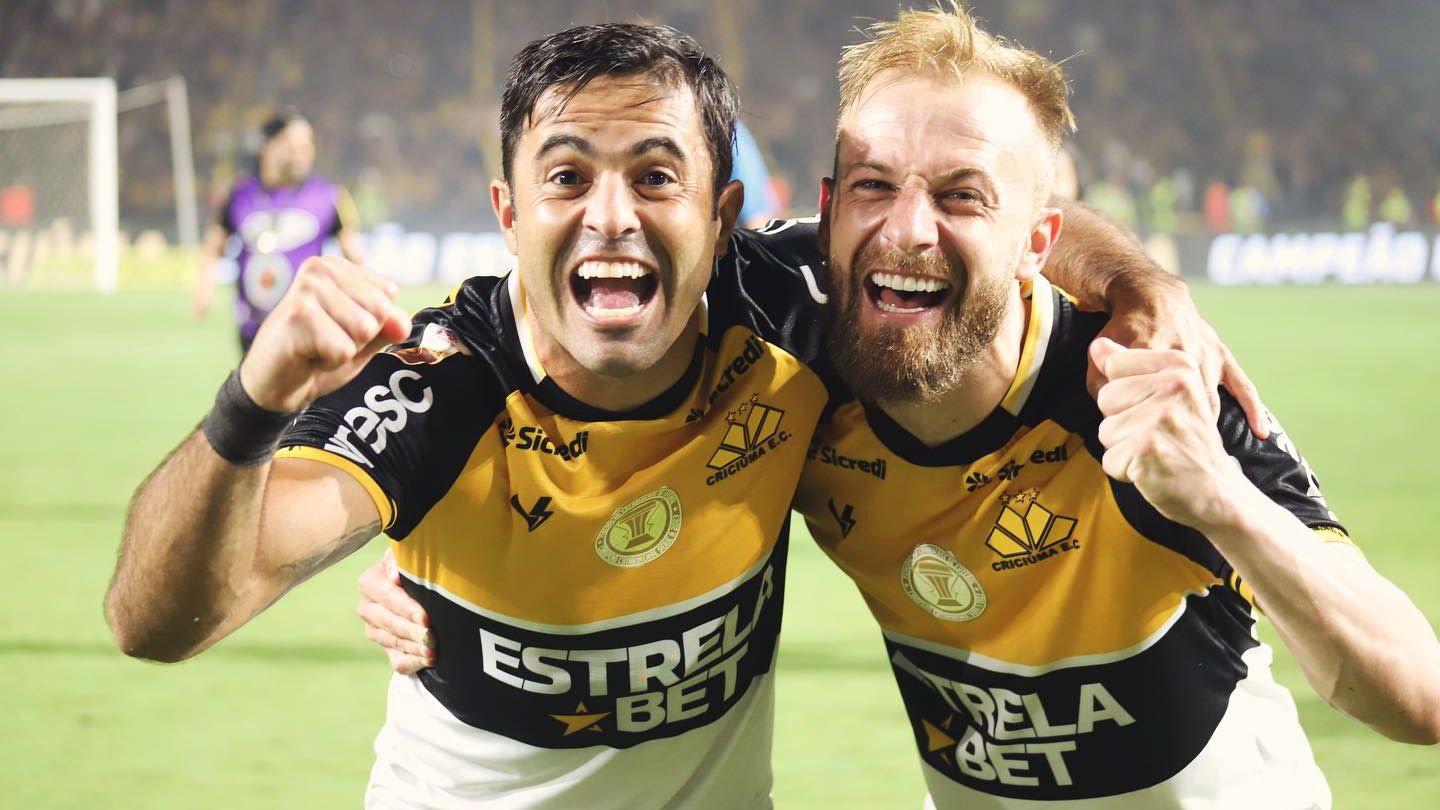 Eder e Marcelo Hermes comemoram título do Criciúma