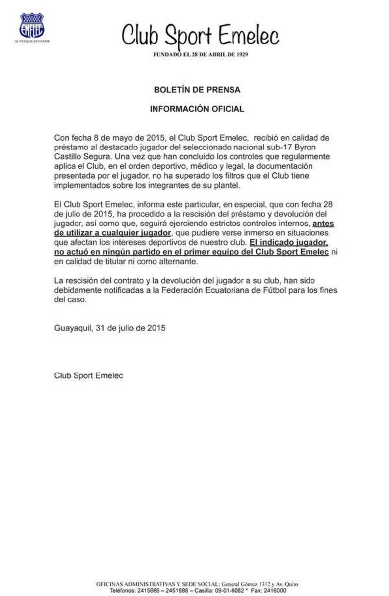 Byron Castillo Emelec